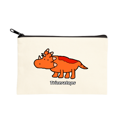 恐竜シリーズ　ゆるトリポーチ キャンバスポーチ（S）