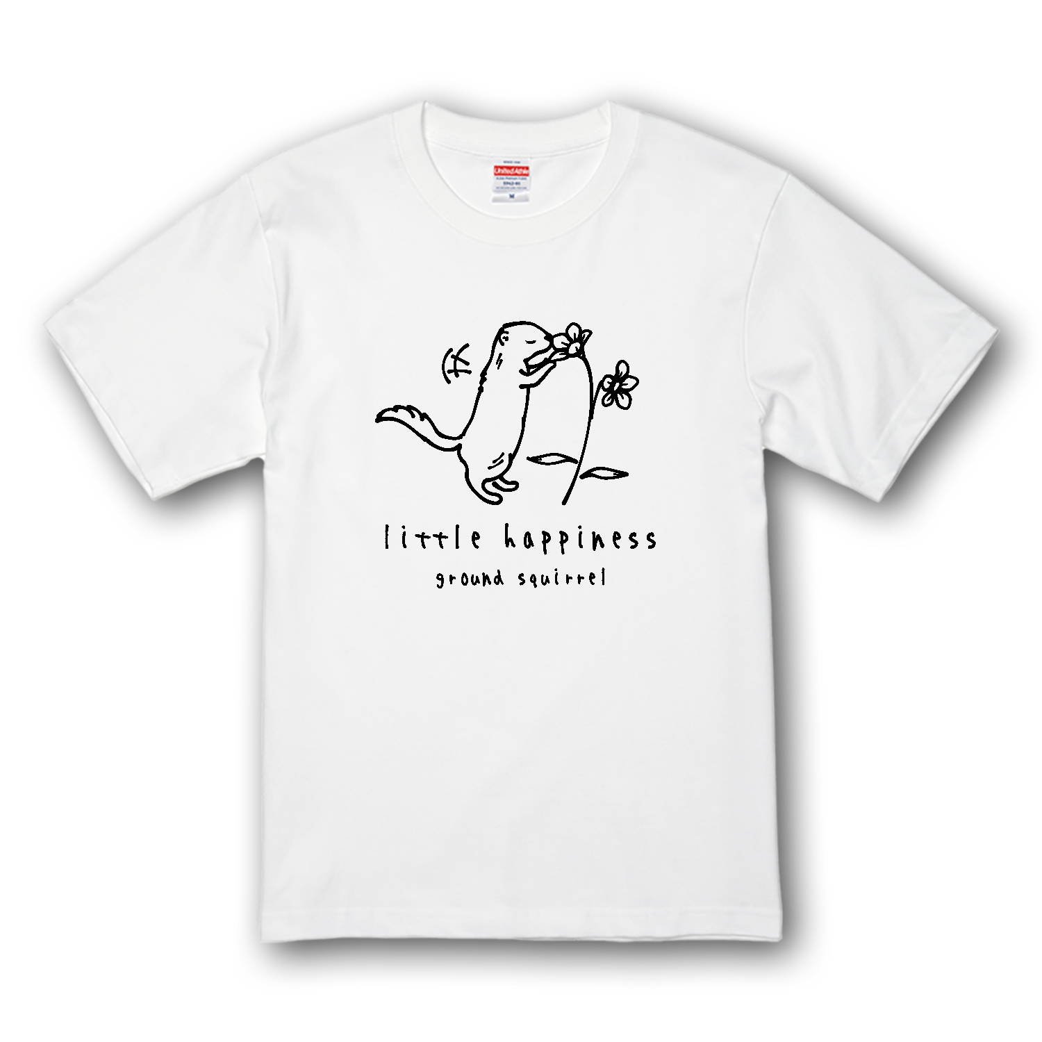 花の蜜の匂いを嗅ぐジリス君 BK プレミアムTシャツ