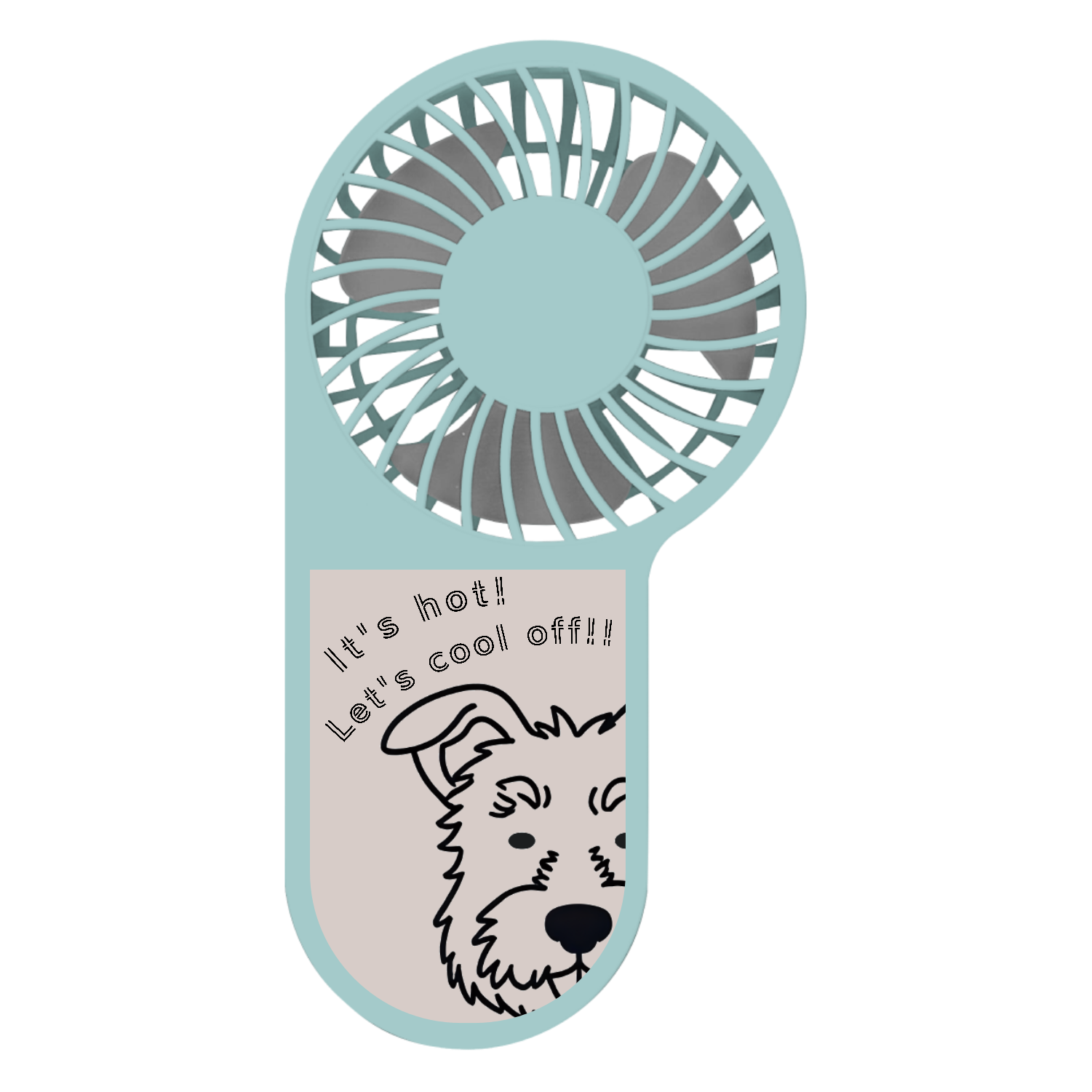 Let's cool off!! つぶらなシュナちゃんミニ扇風機 コンパクトハンディUSBファン