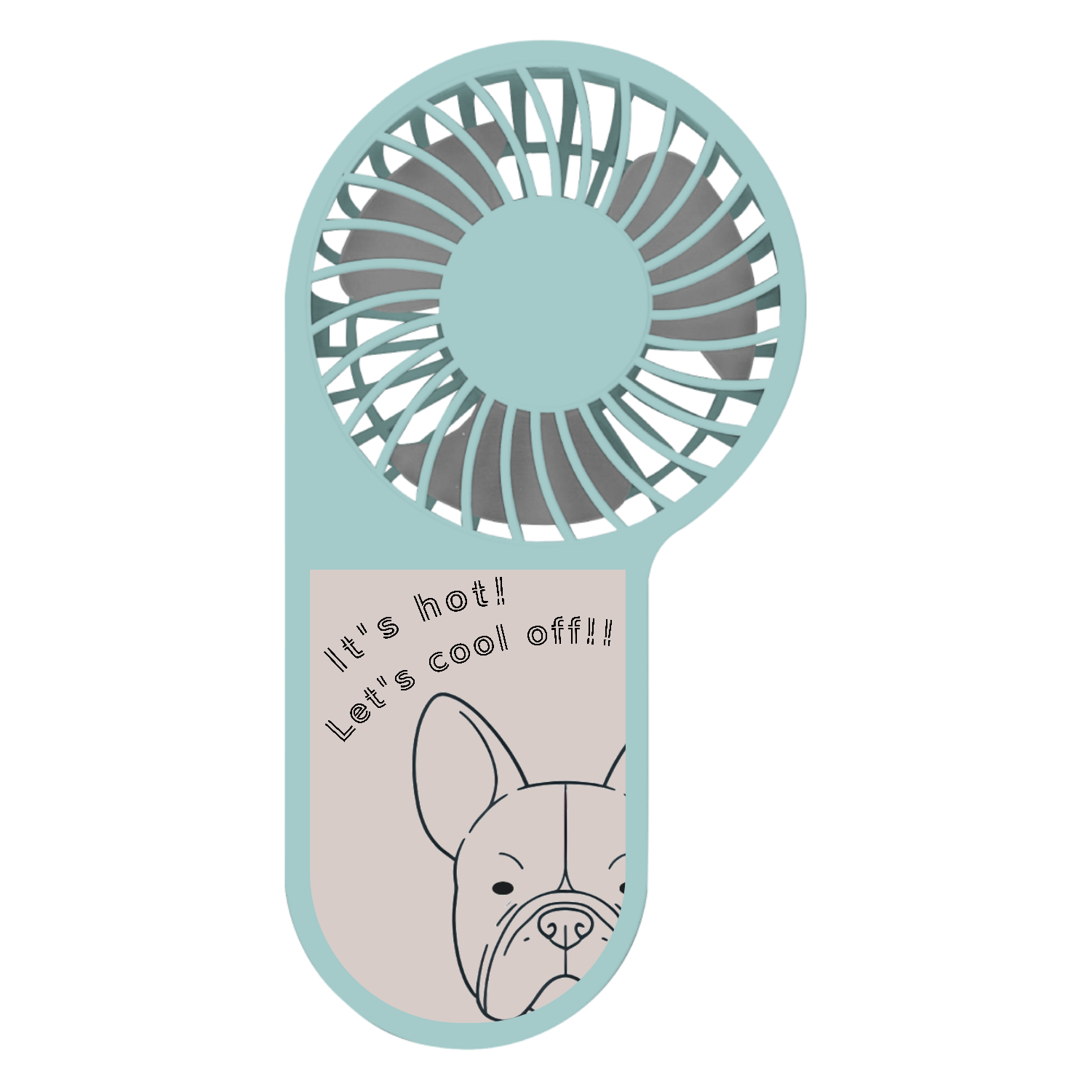 Let's cool off!! つぶらなブルちゃんミニ扇風機 コンパクトハンディUSBファン