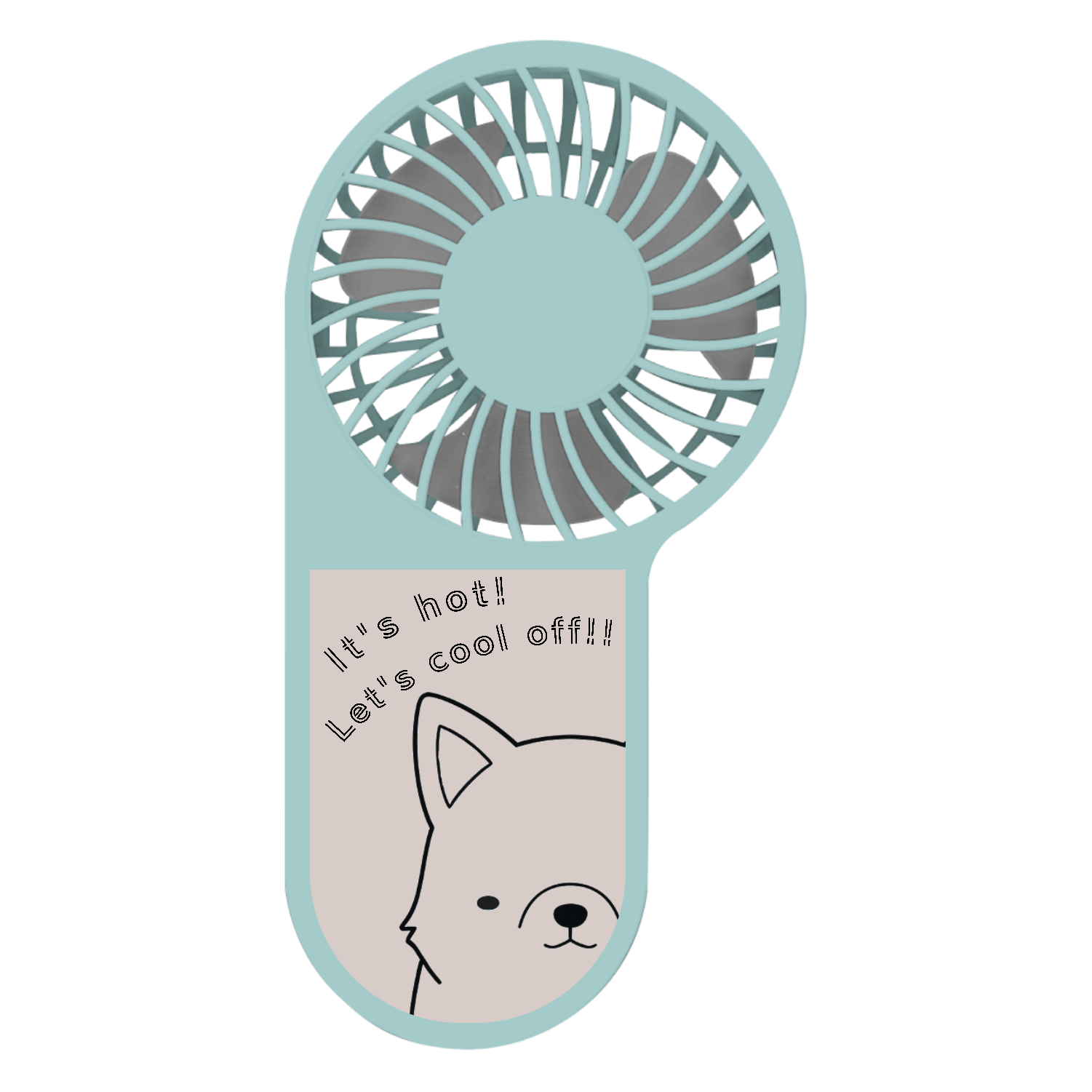 Let's cool off!! つぶらなしばちゃんミニ扇風機 コンパクトハンディUSBファン