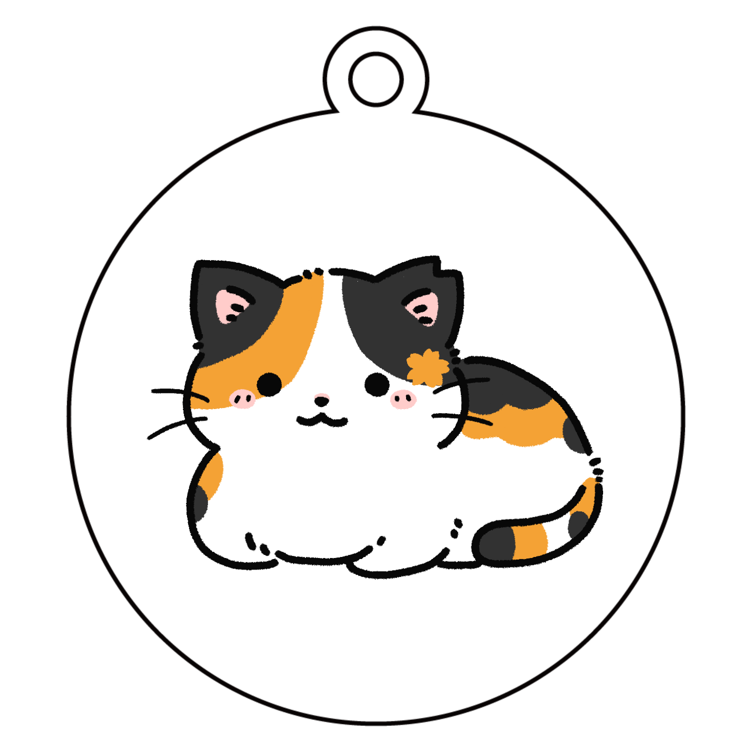 さくらにゃん アクリルキーホルダー　丸型 (6cm)