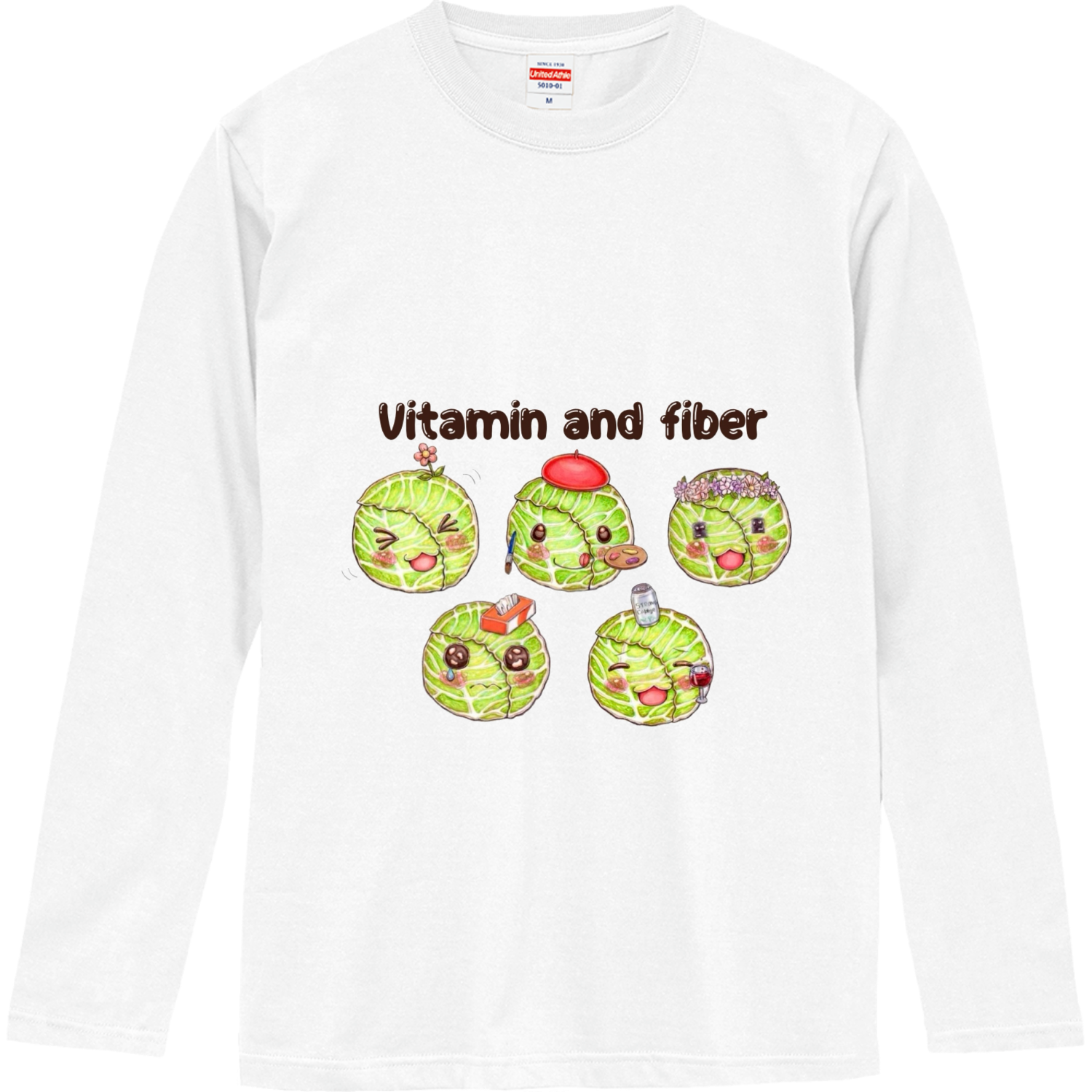 キャベツちゃん~ビタミンと食物繊維を込めて~ ロングスリーブTシャツ