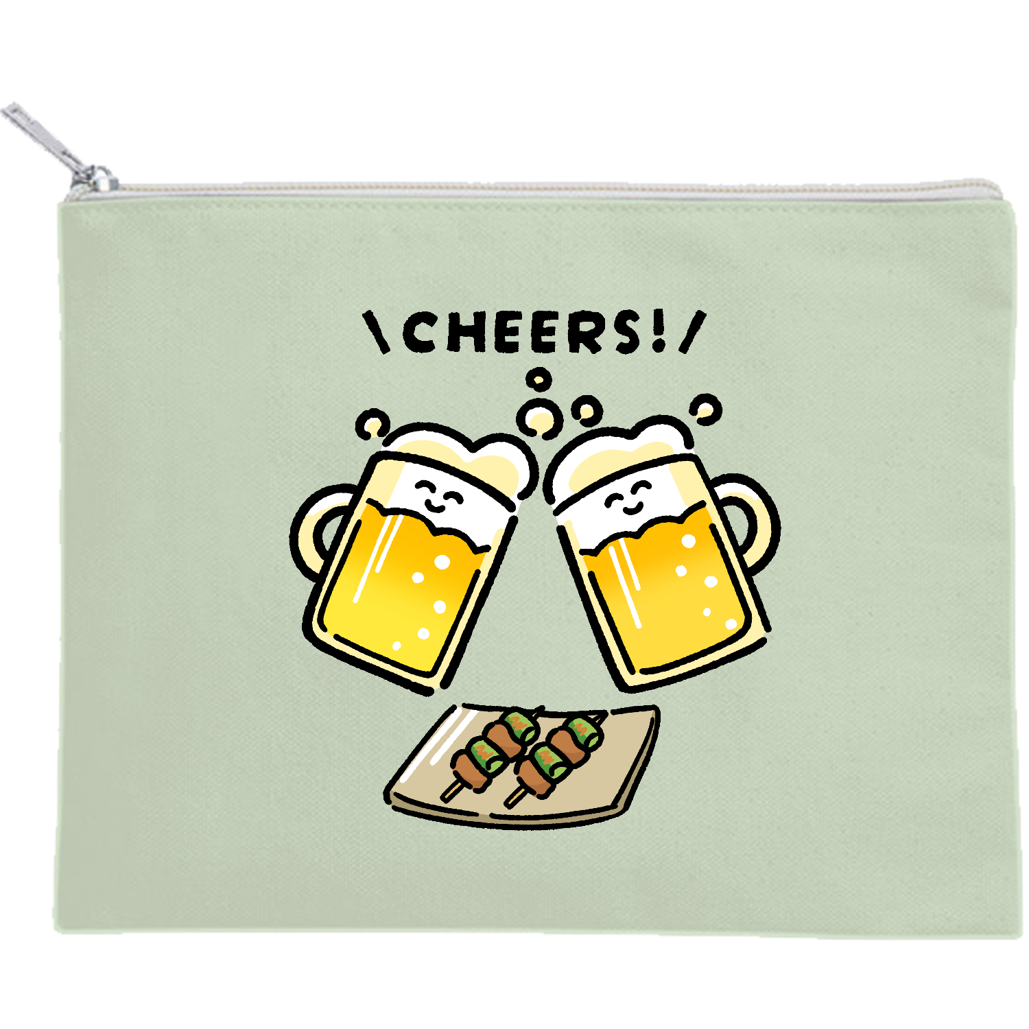 CHEERS! キャンバスポーチ（M）【白プリント有】