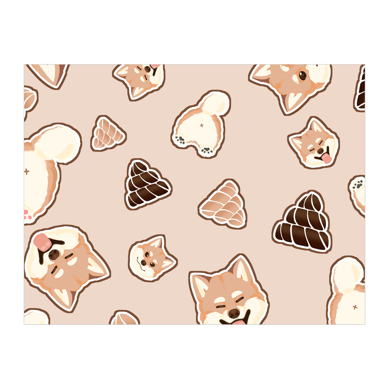 わんこのうんこ（柴犬ver） タペストリー(B2サイズ／横)