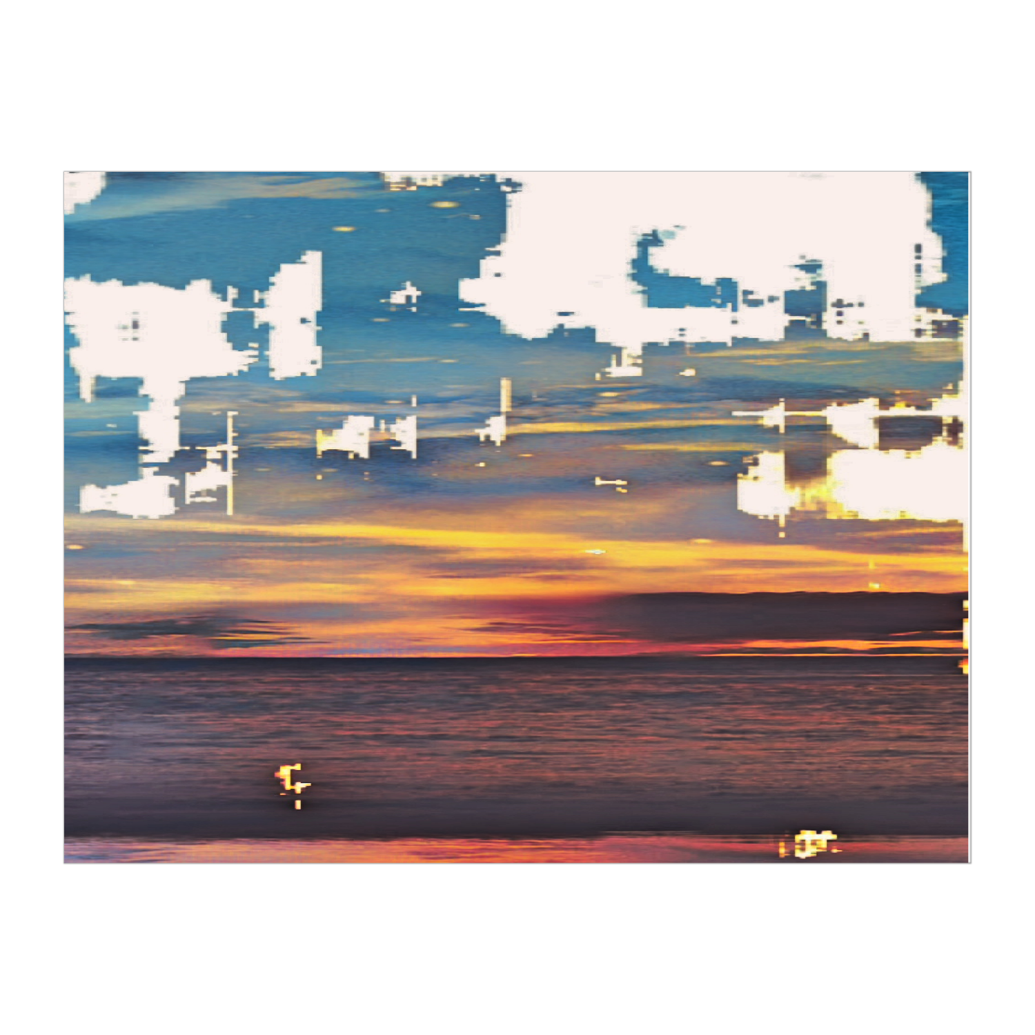 夕焼けのゆったりなイラスト風加工写真のグッズ タペストリー(B2サイズ／横)