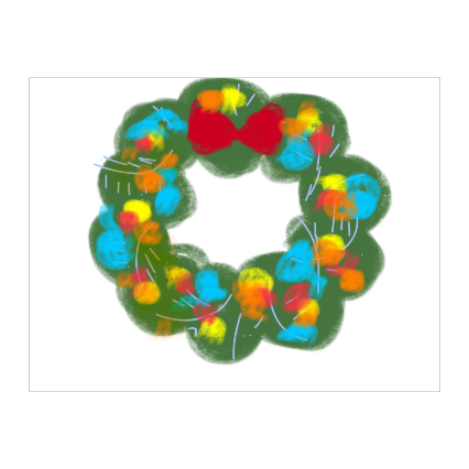 クリスマスリース タペストリー(B2サイズ／横)