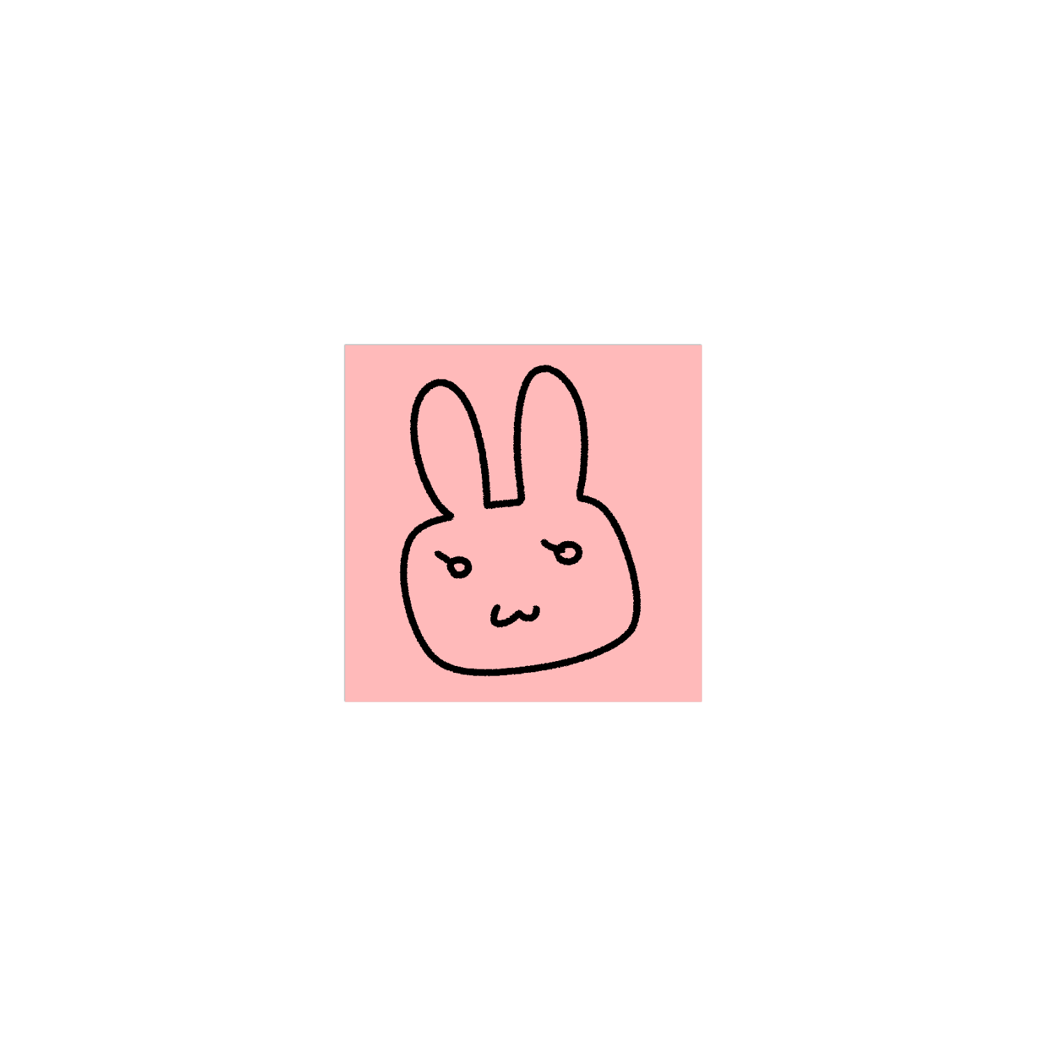 ゆるいうさぎ ホワイトフレークシール（正方形49枚）160×160mm