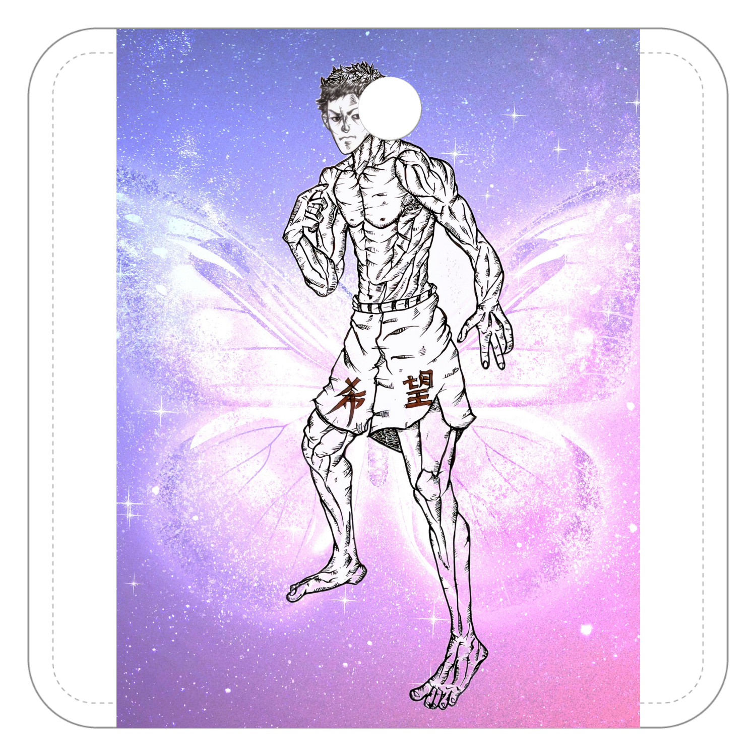 総合格闘 レザーキーホルダー（四角型）