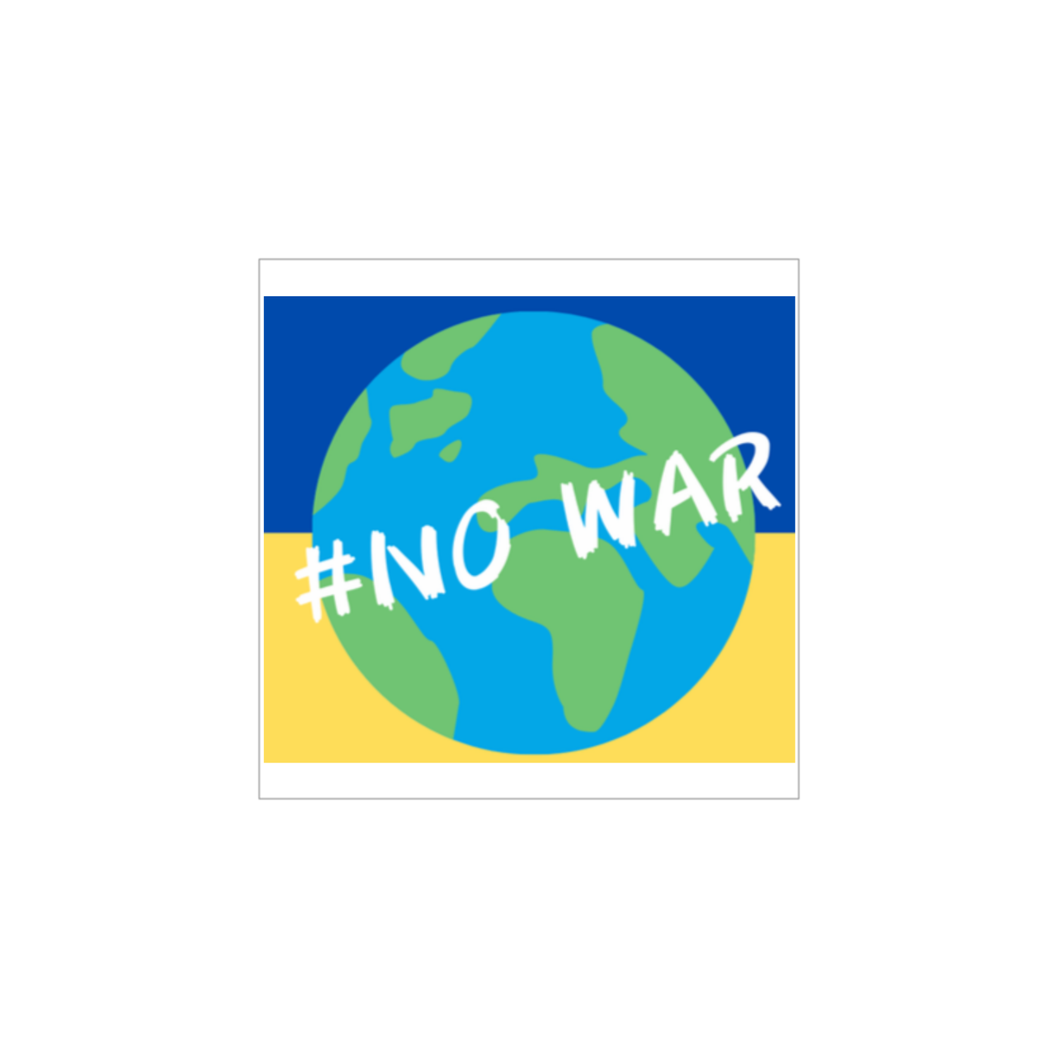#ウクライナ支援　#NO WAR ステッカー ホワイトフレークシール（正方形16枚）160×160mm