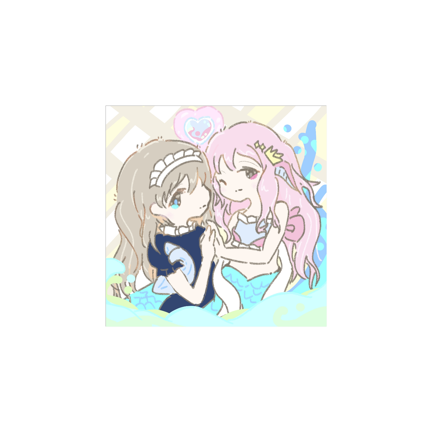 メイド×人魚アクリルコースター（四角）の商品購入ページ