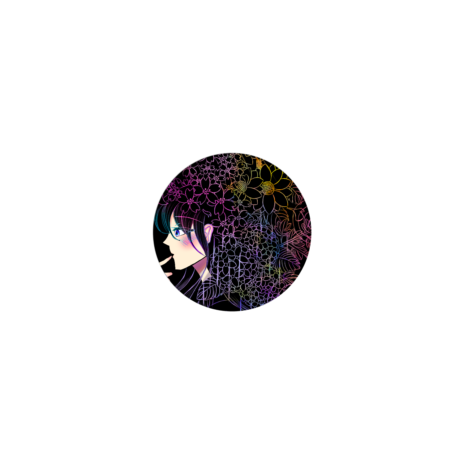 女性と四季 ホワイトフレークシール（円型49枚）160×160mm