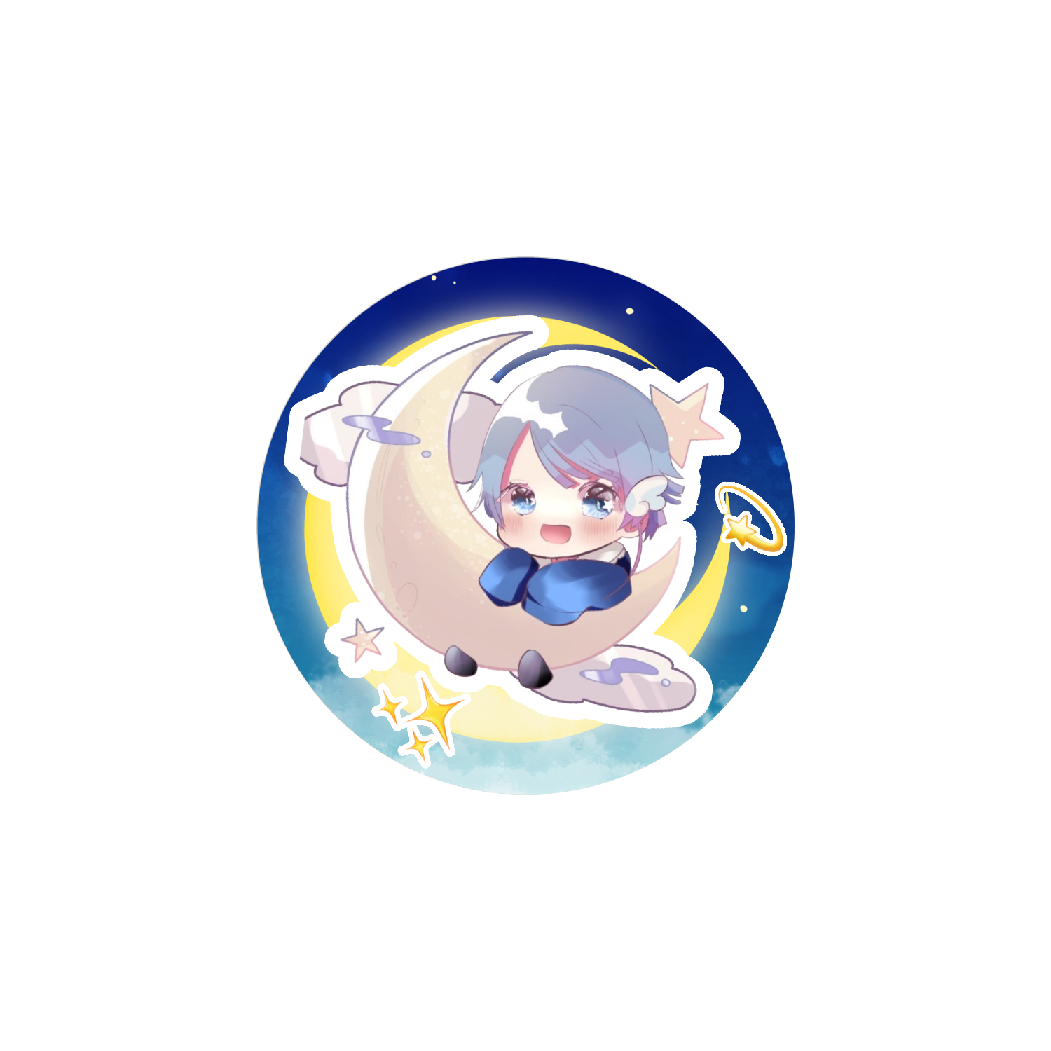 月×そ茶   ステッカー ホワイトフレークシール（円型16枚）160×160mm