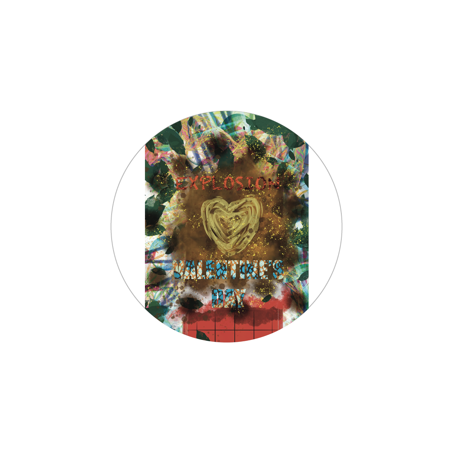 Explosion Valentine's Day ORILAB.Version ホワイトフレークシール（円型16枚）160×160mm