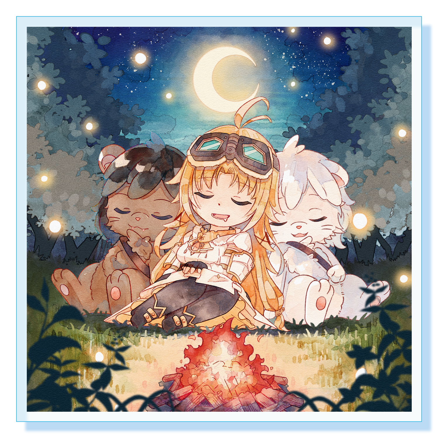 【オリラボ限定】おねんねげら隊ぶろっく(再販)アクリルブロック (100 x 100mm)1