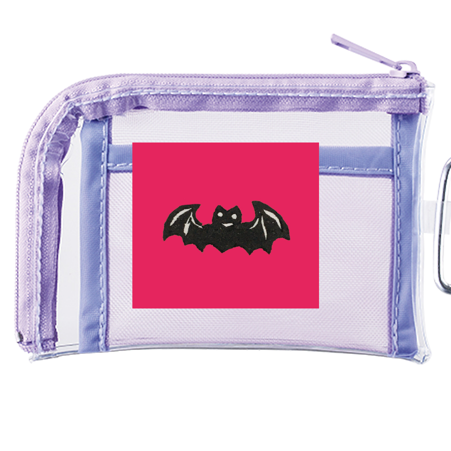 コウモリのカゲッタ★ピンク メッシュポケットクリアミニポーチ