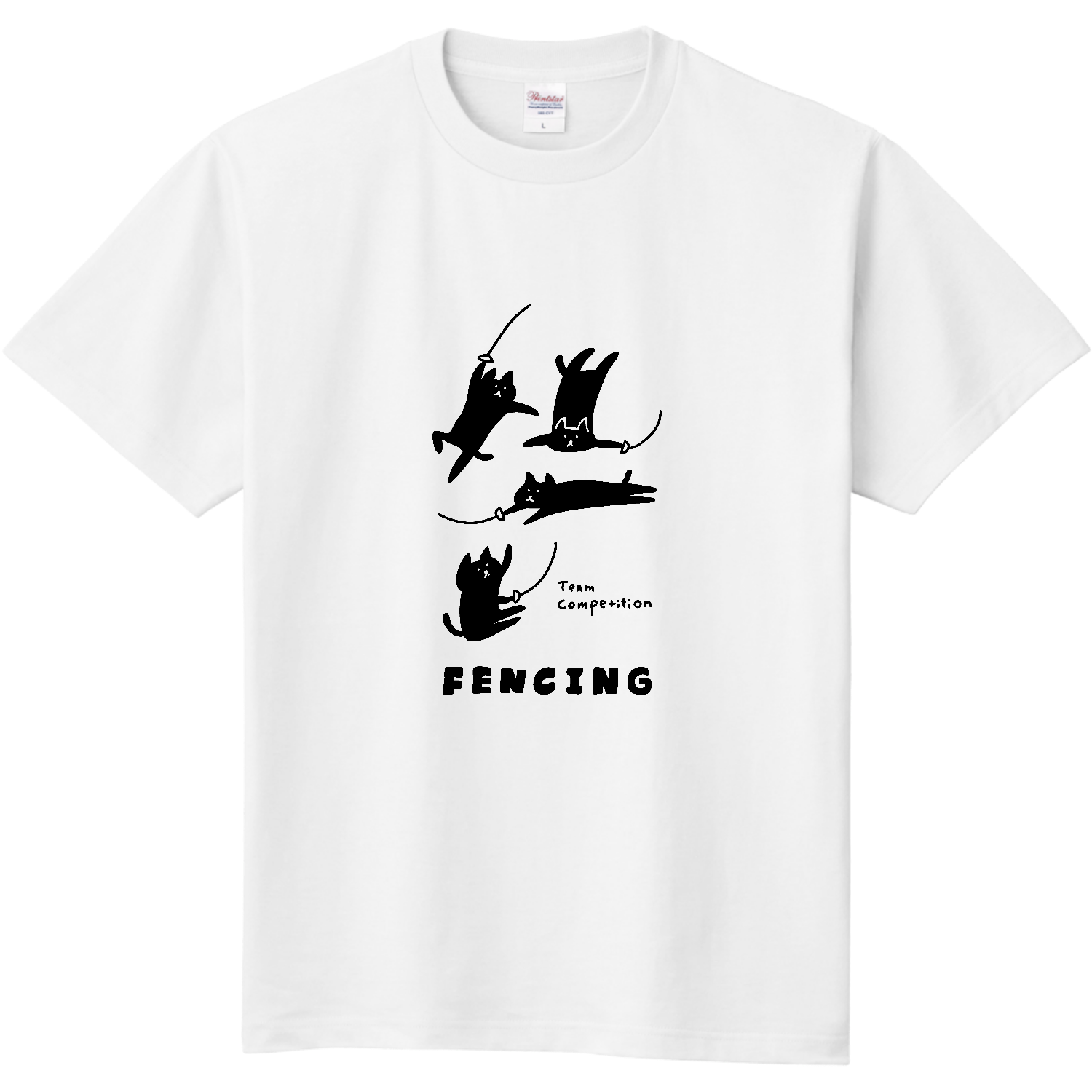 フェンシング　ネコの団体戦 定番Ｔシャツ