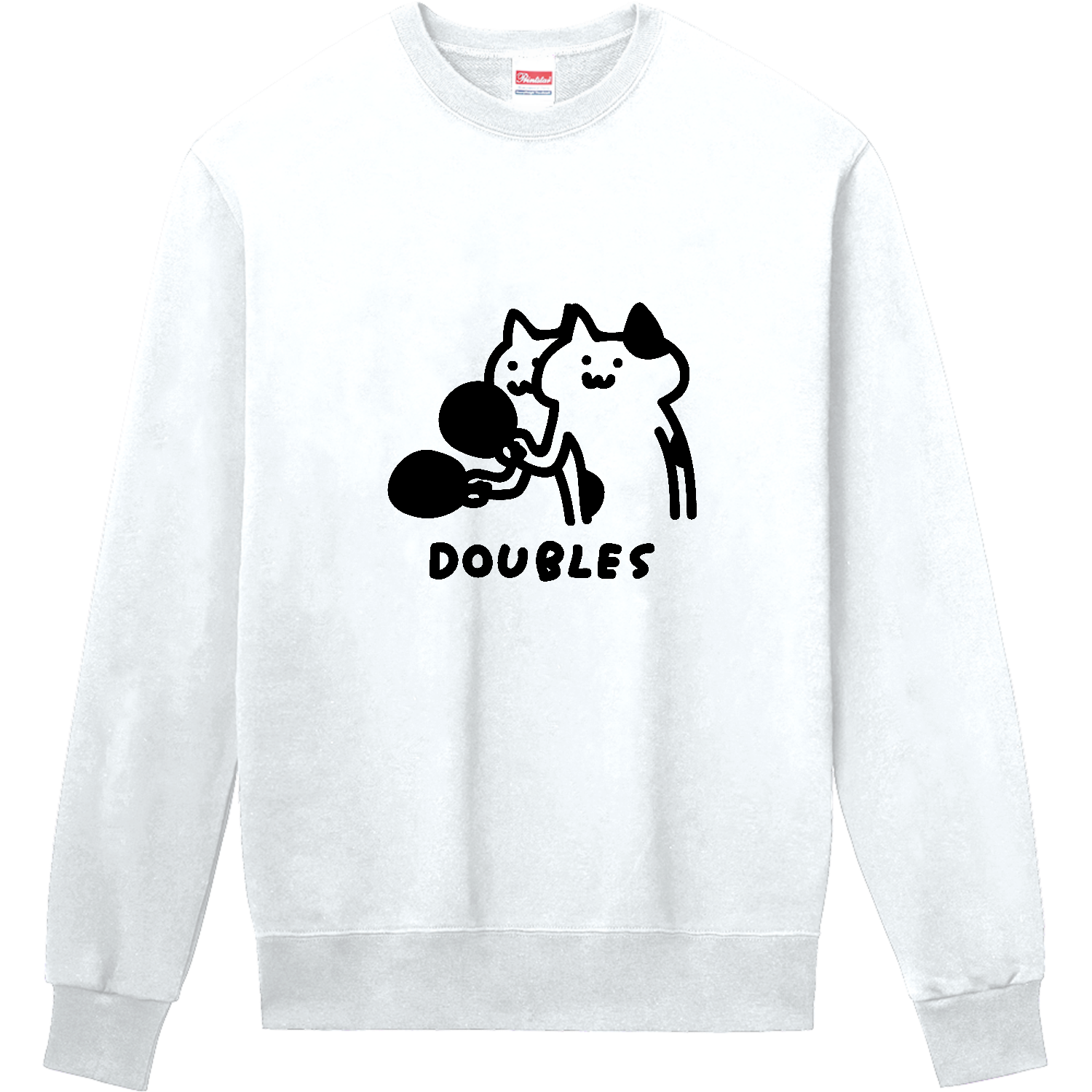 卓球　重なるネコダブルス 定番スウェット