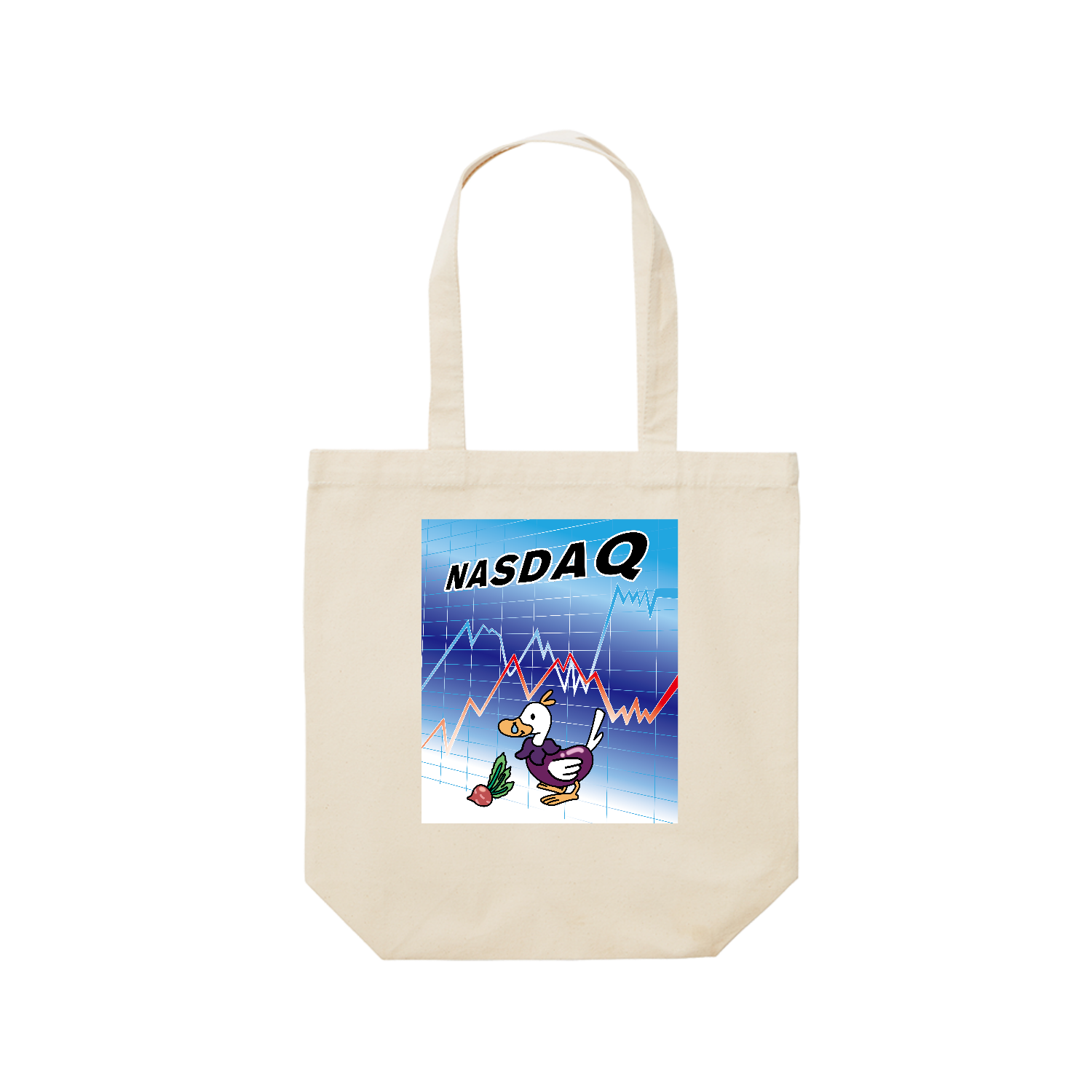 NASDAQ / ナスダック レギュラーキャンバストートバッグ(M) (フルカラー転写プリント)