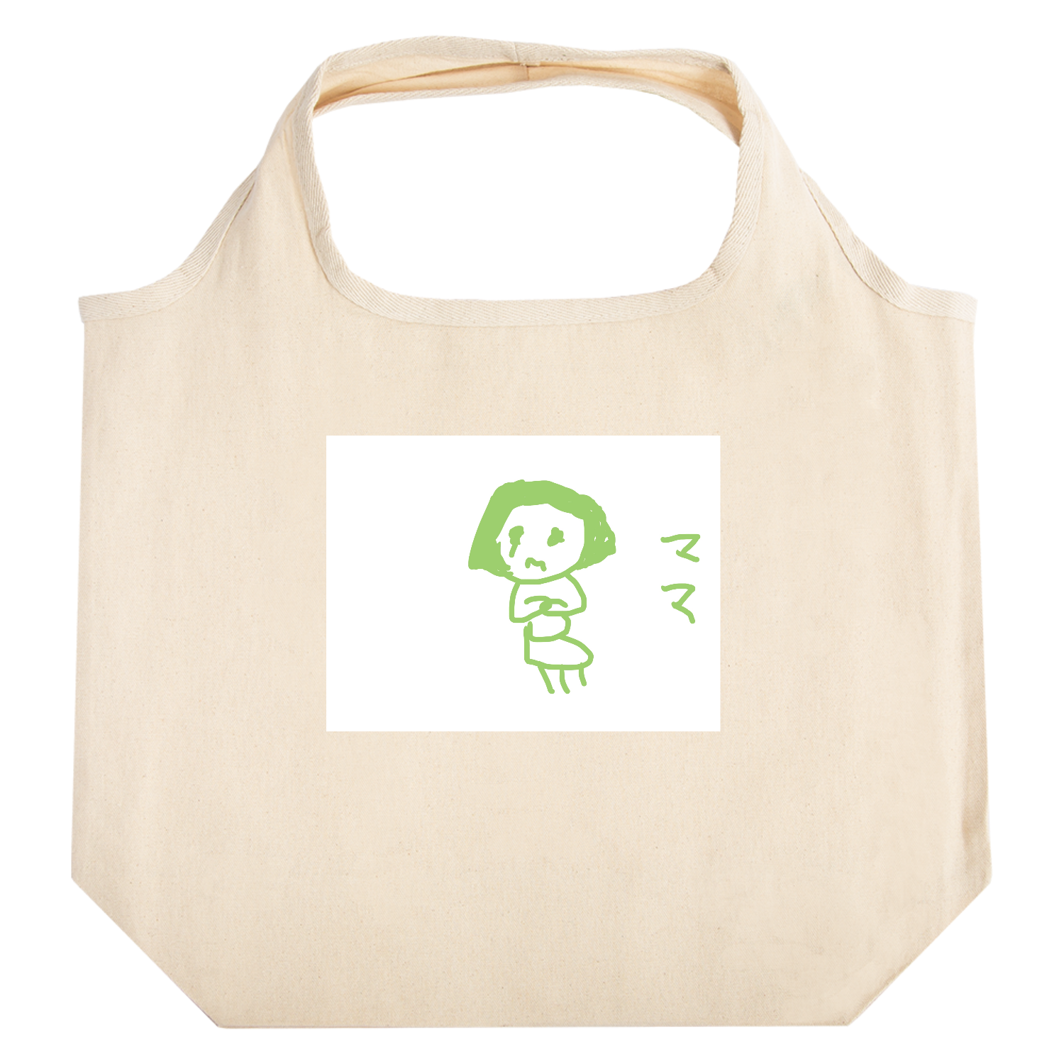 ママ たためるマルシェ【白プリントあり】