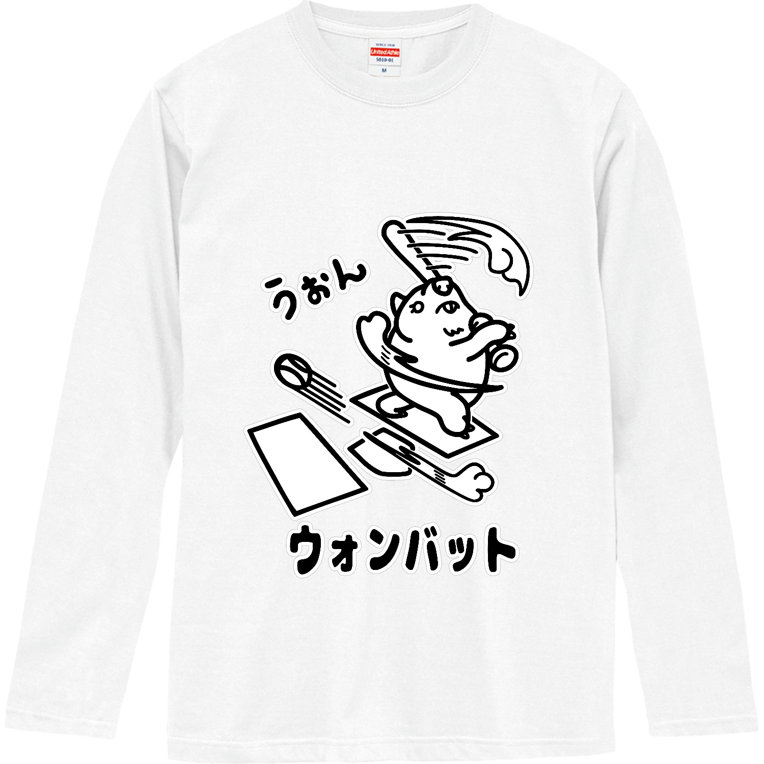 ウォンバット / モノクロVer ロングスリーブTシャツ