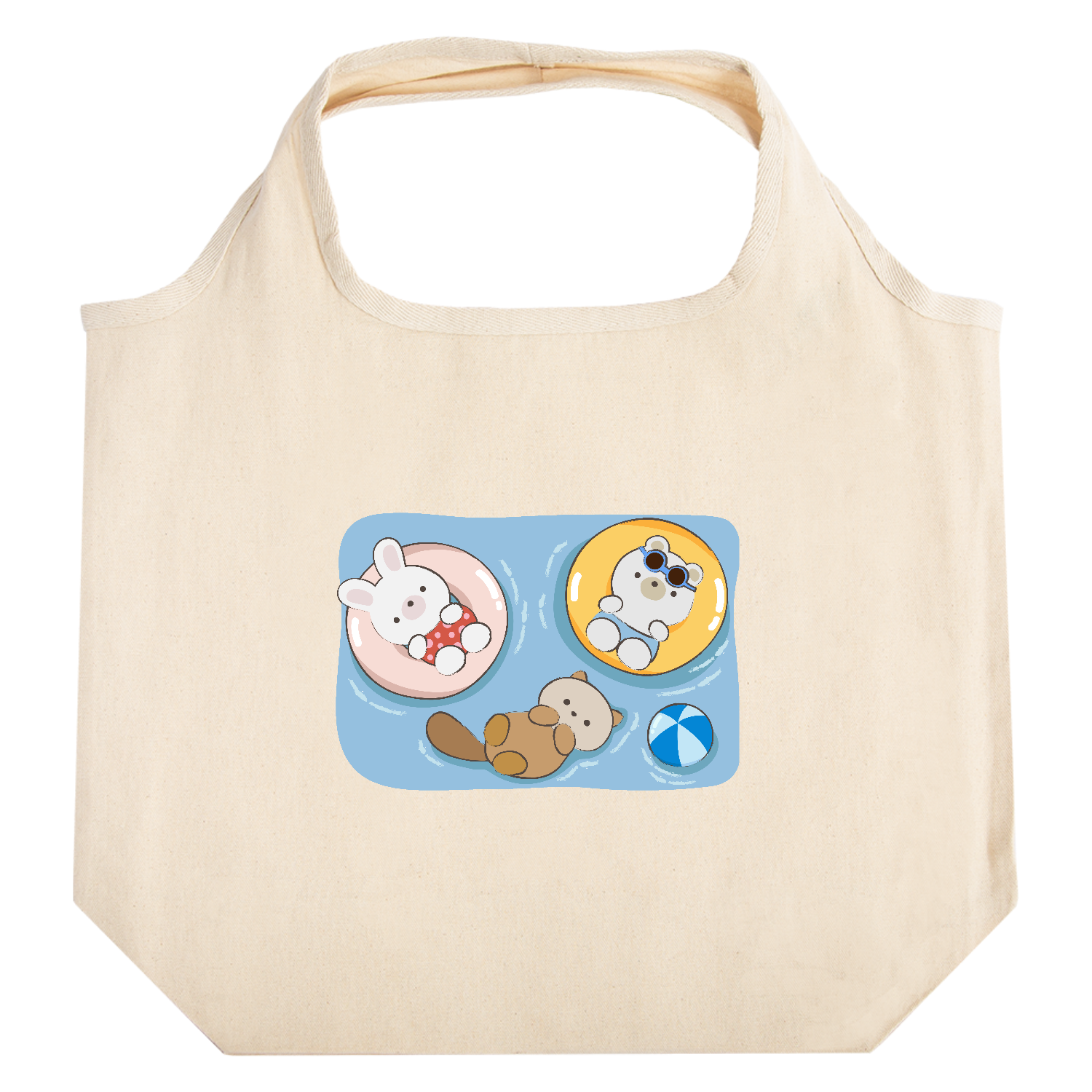 みんなでプカプカ！ たためるマルシェ【白プリントあり】