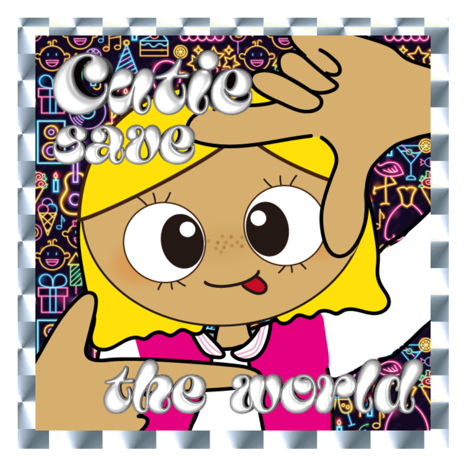 【Nicole 】Cutie save the world キラキラシール　シルバー