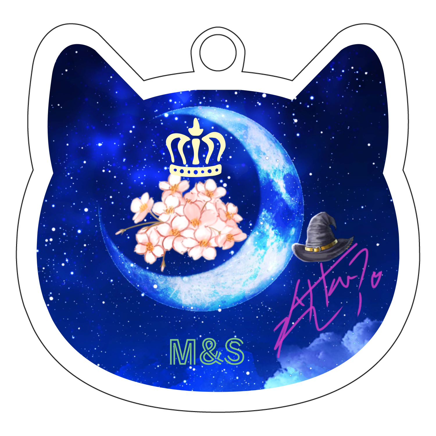 M＆S ネコ型キーホルダーネコ型アクリルキーホルダー(10cm)1