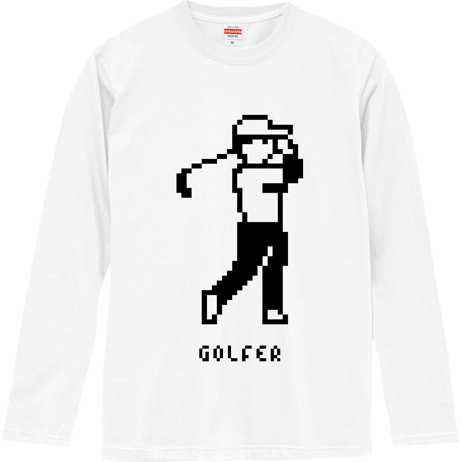 ゴルファー【シンプルドット絵】 ロングスリーブTシャツ