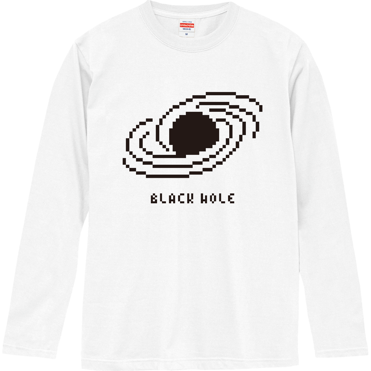 ブラックホール【シンプルドット絵】 ロングスリーブTシャツ