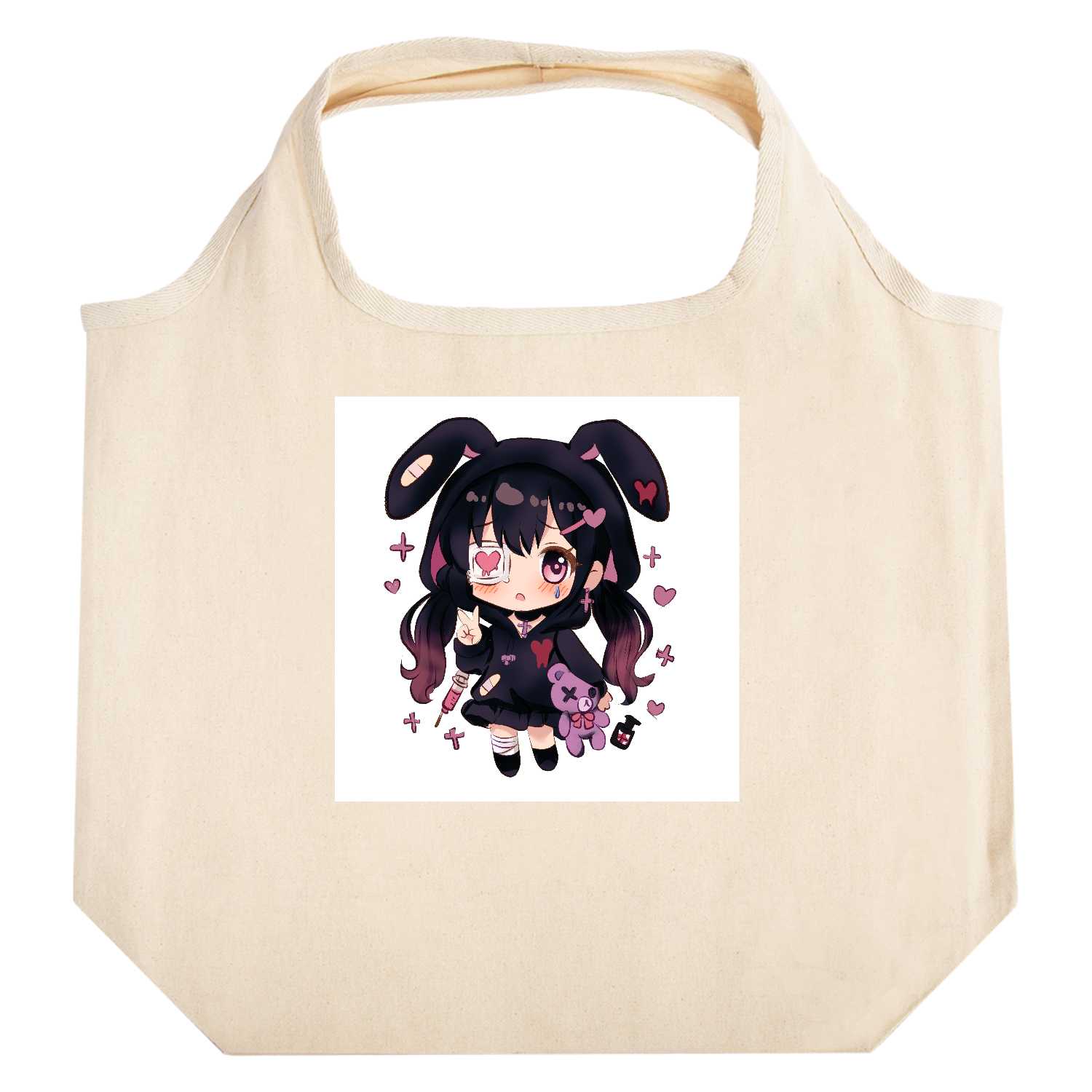 くろねちゃん たためるマルシェ【白プリントあり】