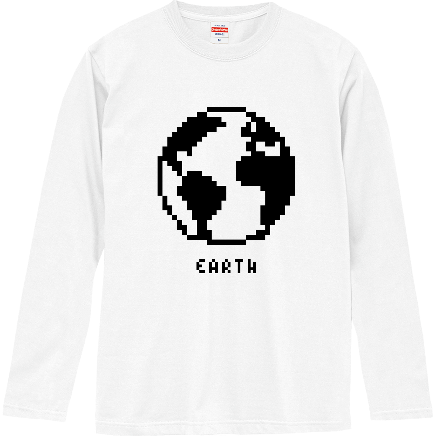 地球【シンプルドット絵】 ロングスリーブTシャツ