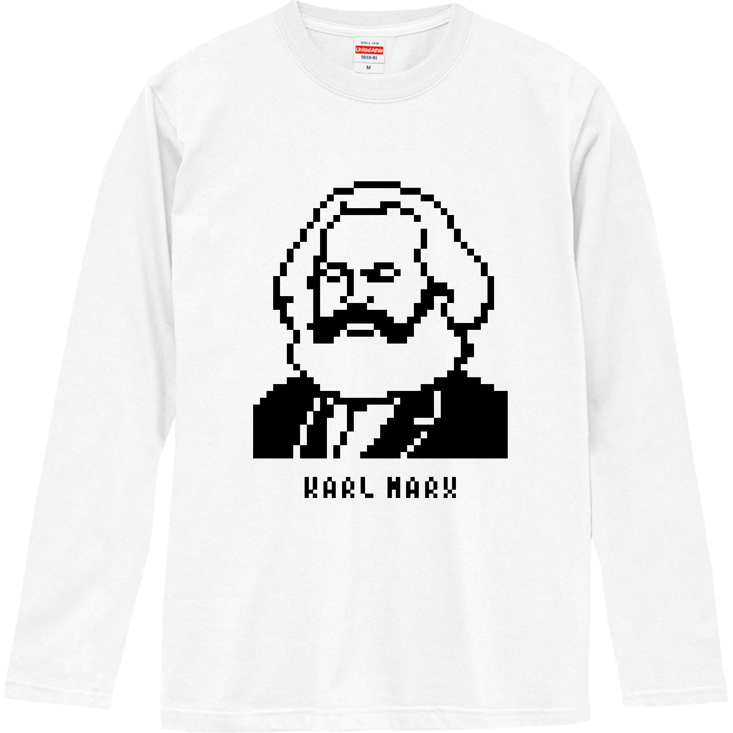 カール・マルクス【シンプルドット絵】 長袖Tシャツ｜オノマトピア