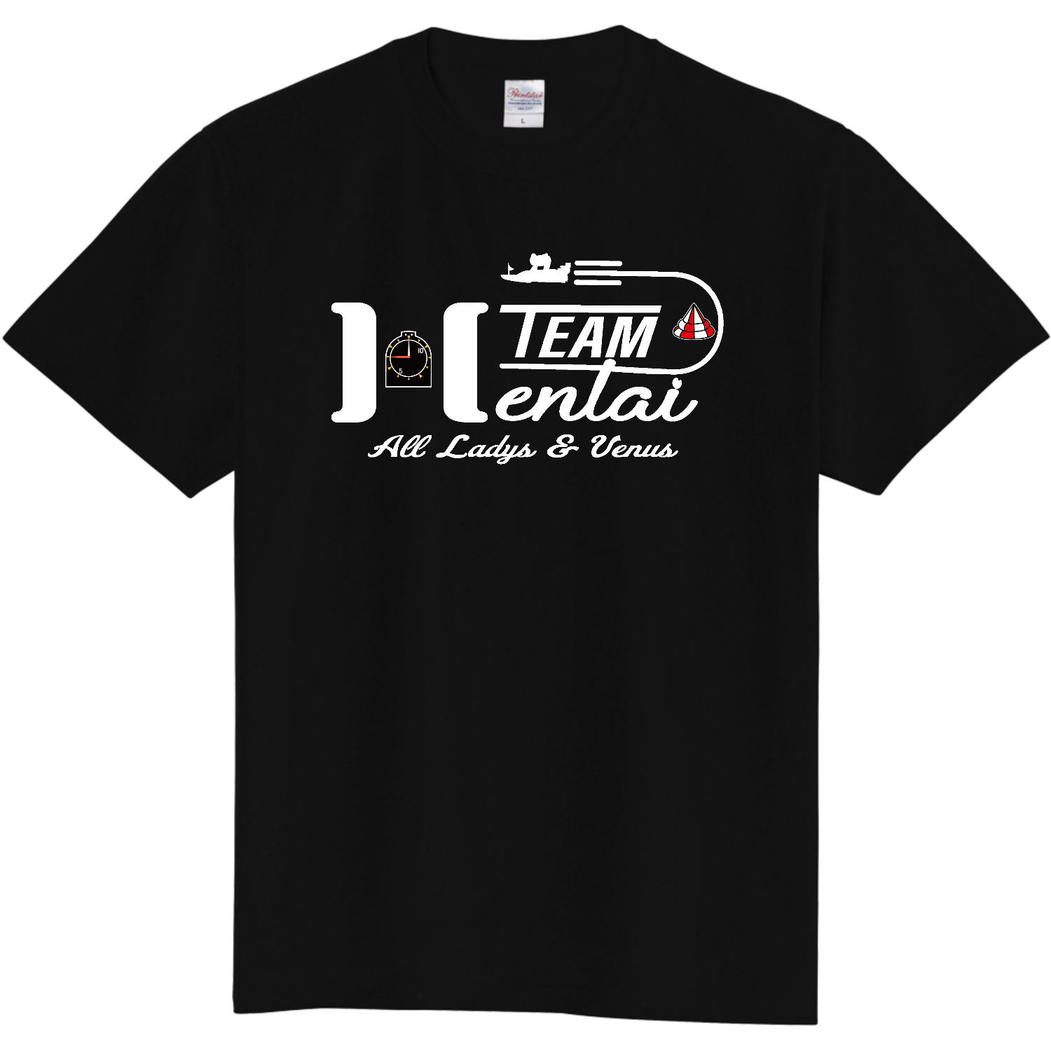 TEAM HENTAI Tシャツ大時計白文字バージョン 定番Ｔシャツ