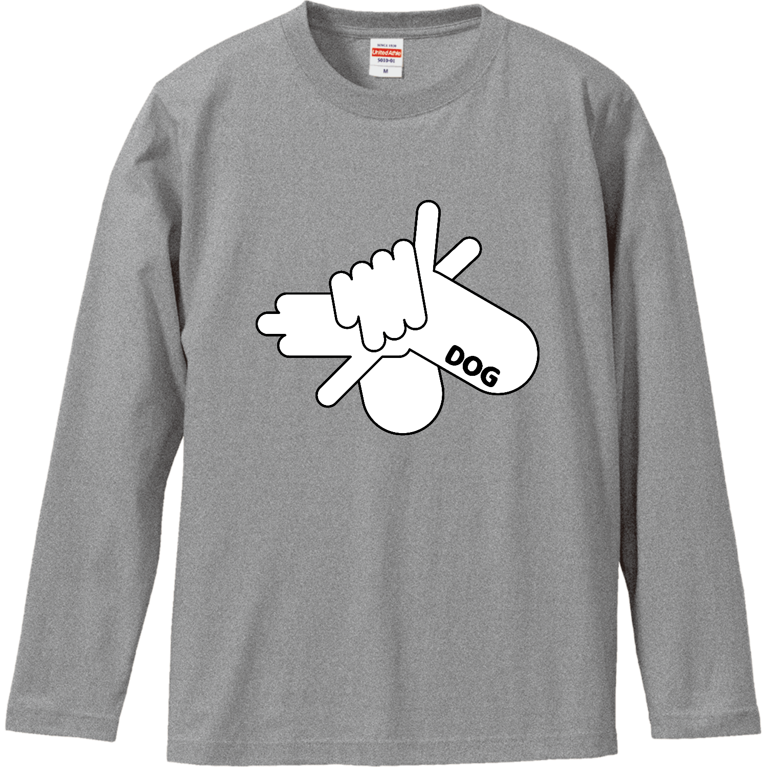 手影絵_犬 ロングスリーブTシャツ