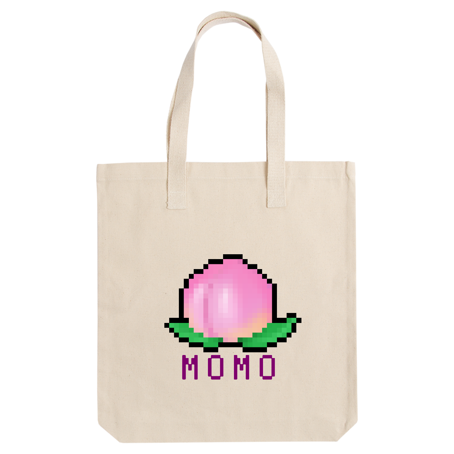 可愛い桃のドット絵 アーバントート【白プリントあり】