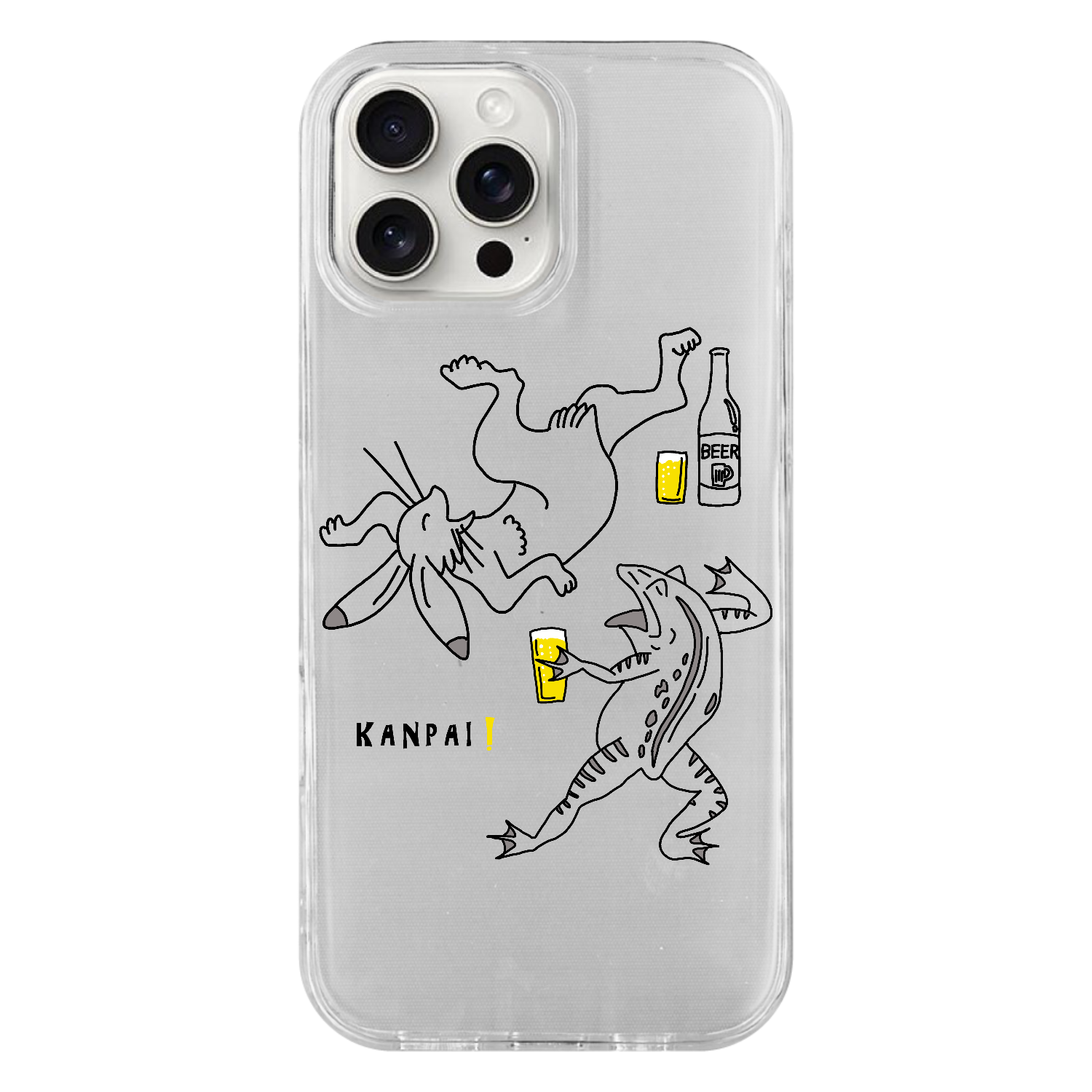 名画 × BEER(鳥獣戯画)黒線画 イラストMAX | iPhone16 ProMax TPUケース iPhone16 ProMax TPUケース