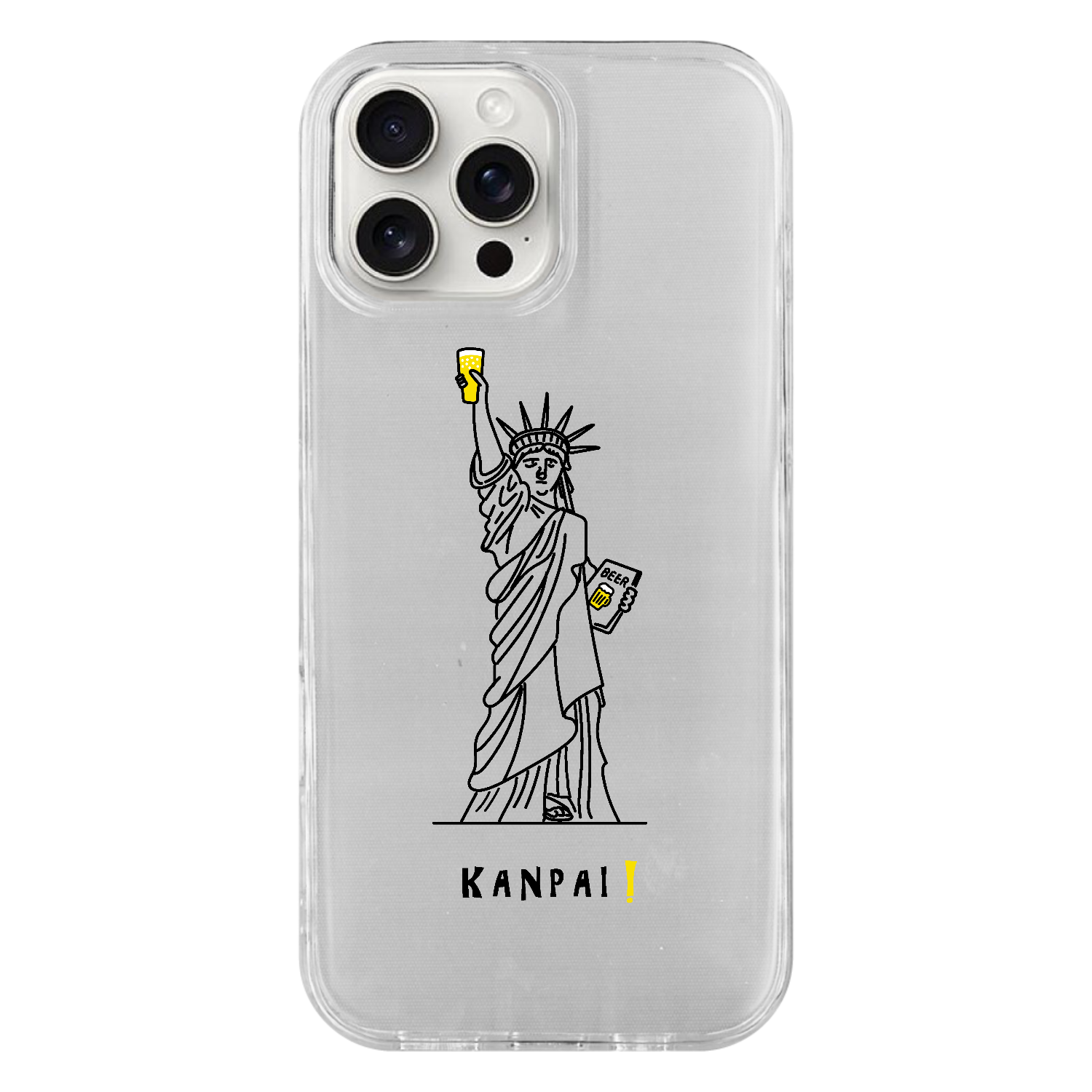 名画 × BEER(自由の女神)黒線画 | iPhone16 ProMax TPUケース iPhone16 ProMax TPUケース