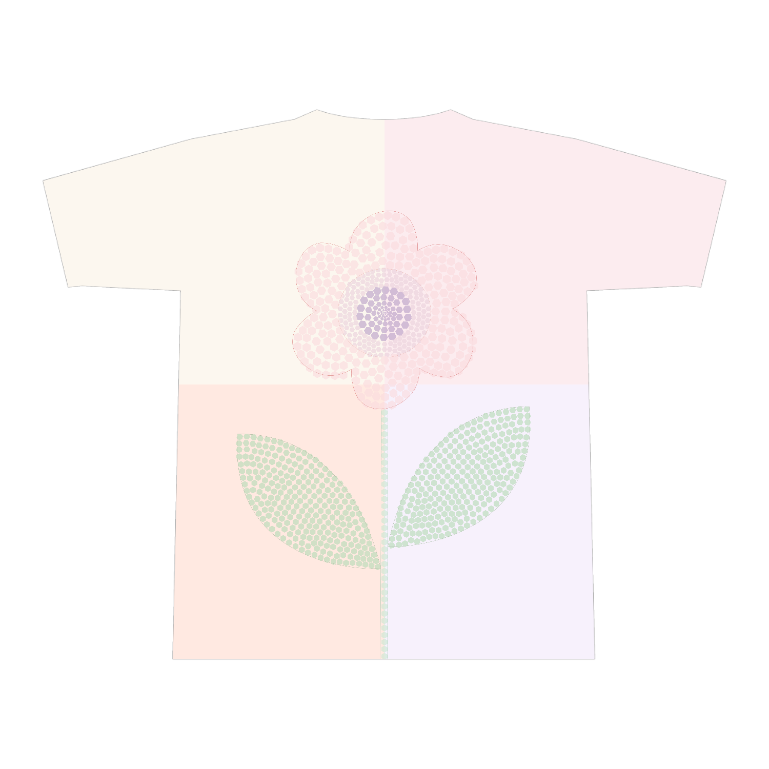 雑草の花 全面インクジェットTシャツ(XL)