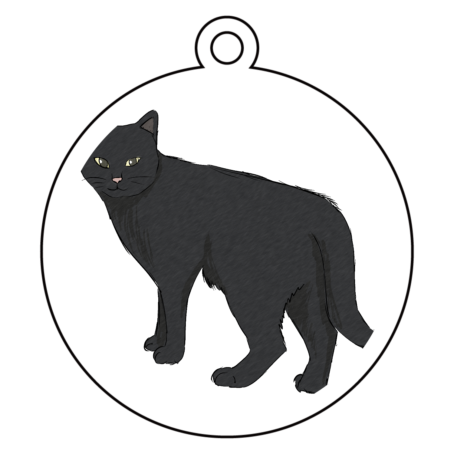 ザ・黒猫 アクリルキーホルダー　丸型 (6cm)