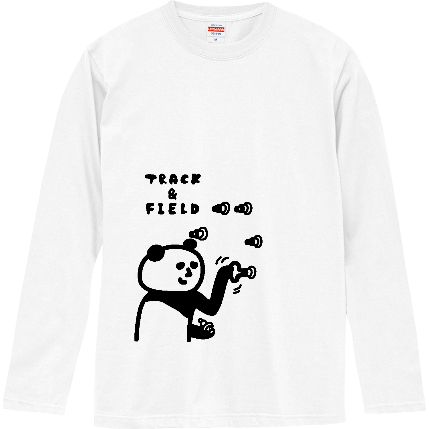 陸上競技　スパイクのピンを付ける ロングスリーブTシャツ