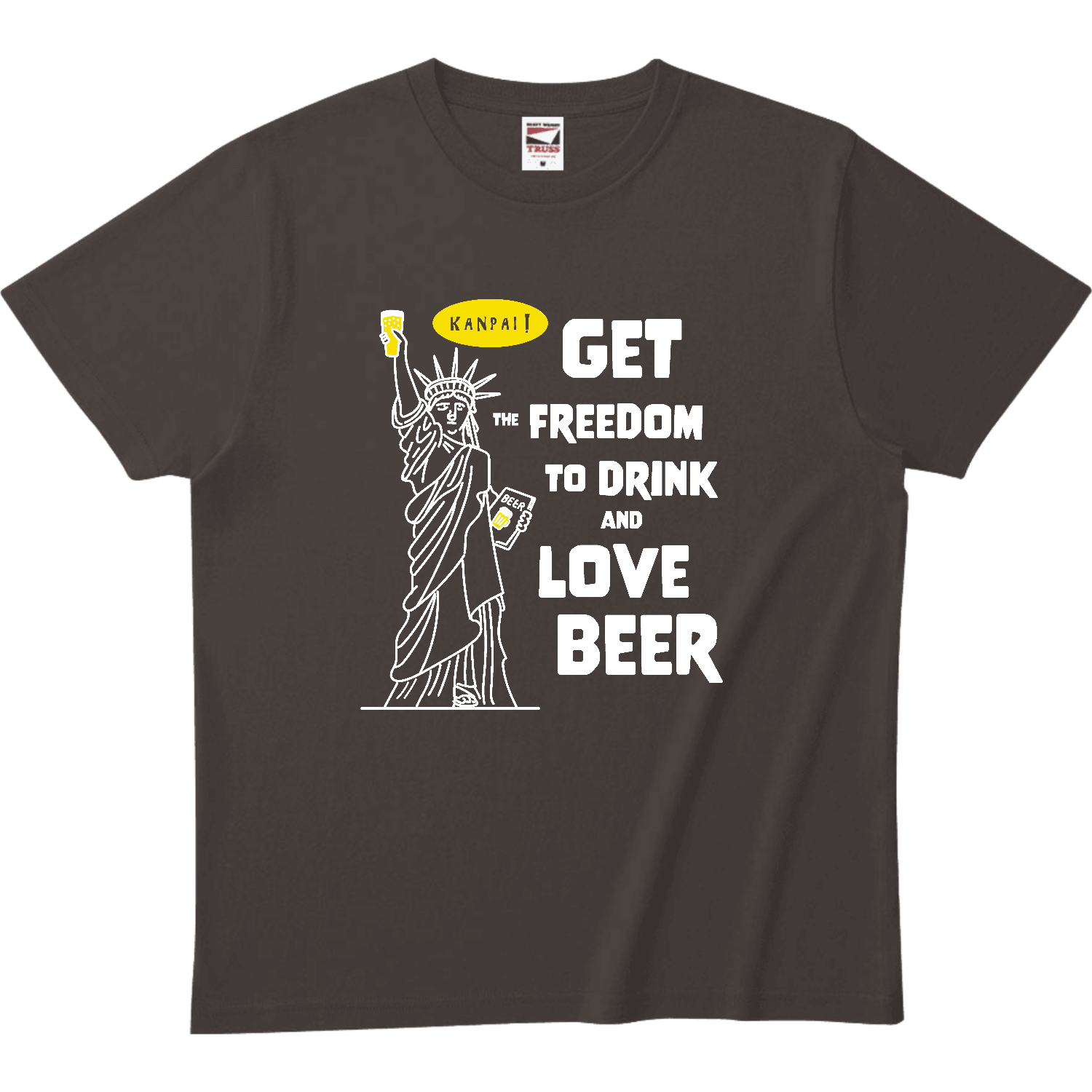自由の女神×BEER 白メッセージ | ヘビーウェイトTシャツ ヘビーウェイトTシャツ