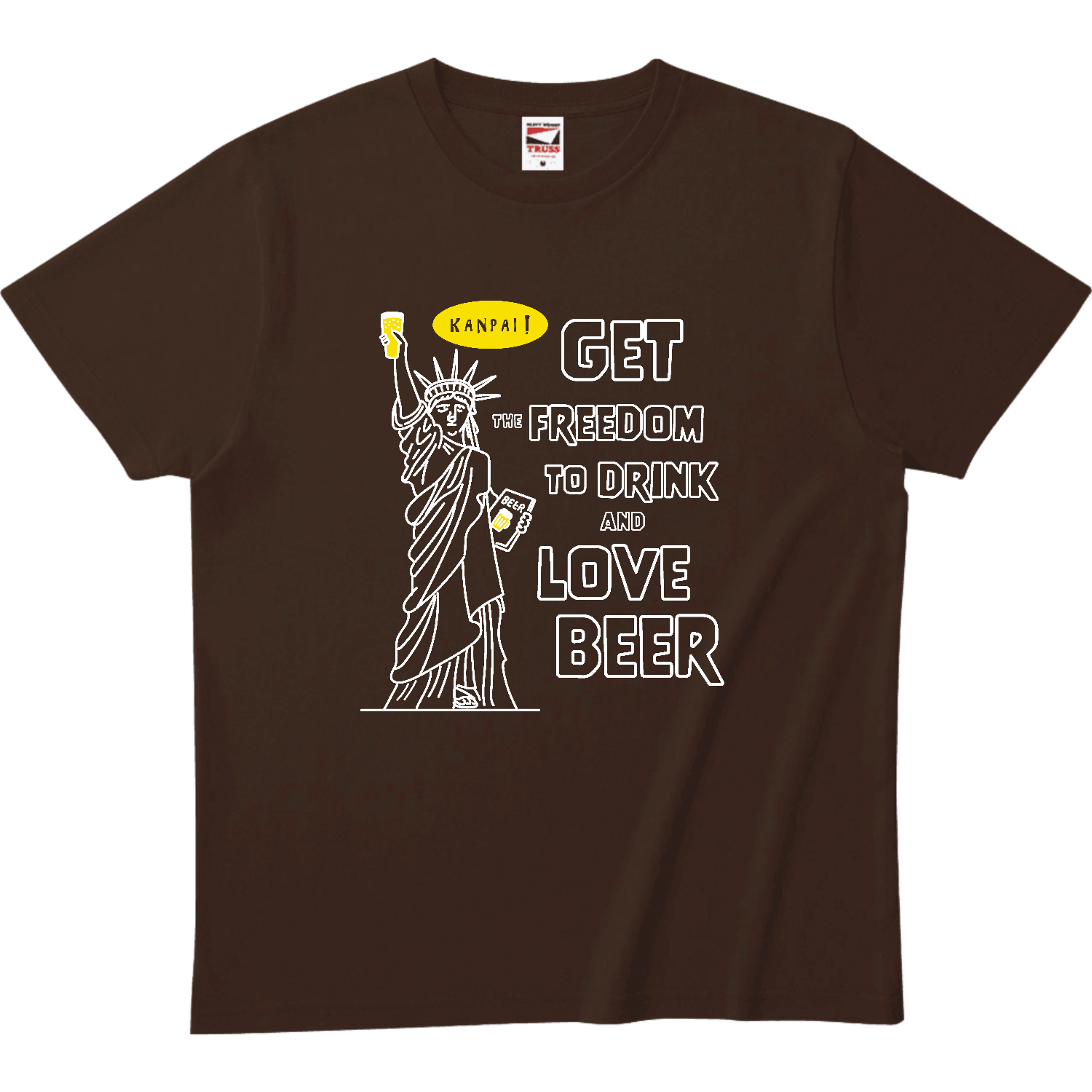 自由の女神×BEER 袋文字白メッセージ | ヘビーウェイトTシャツ ヘビーウェイトTシャツ