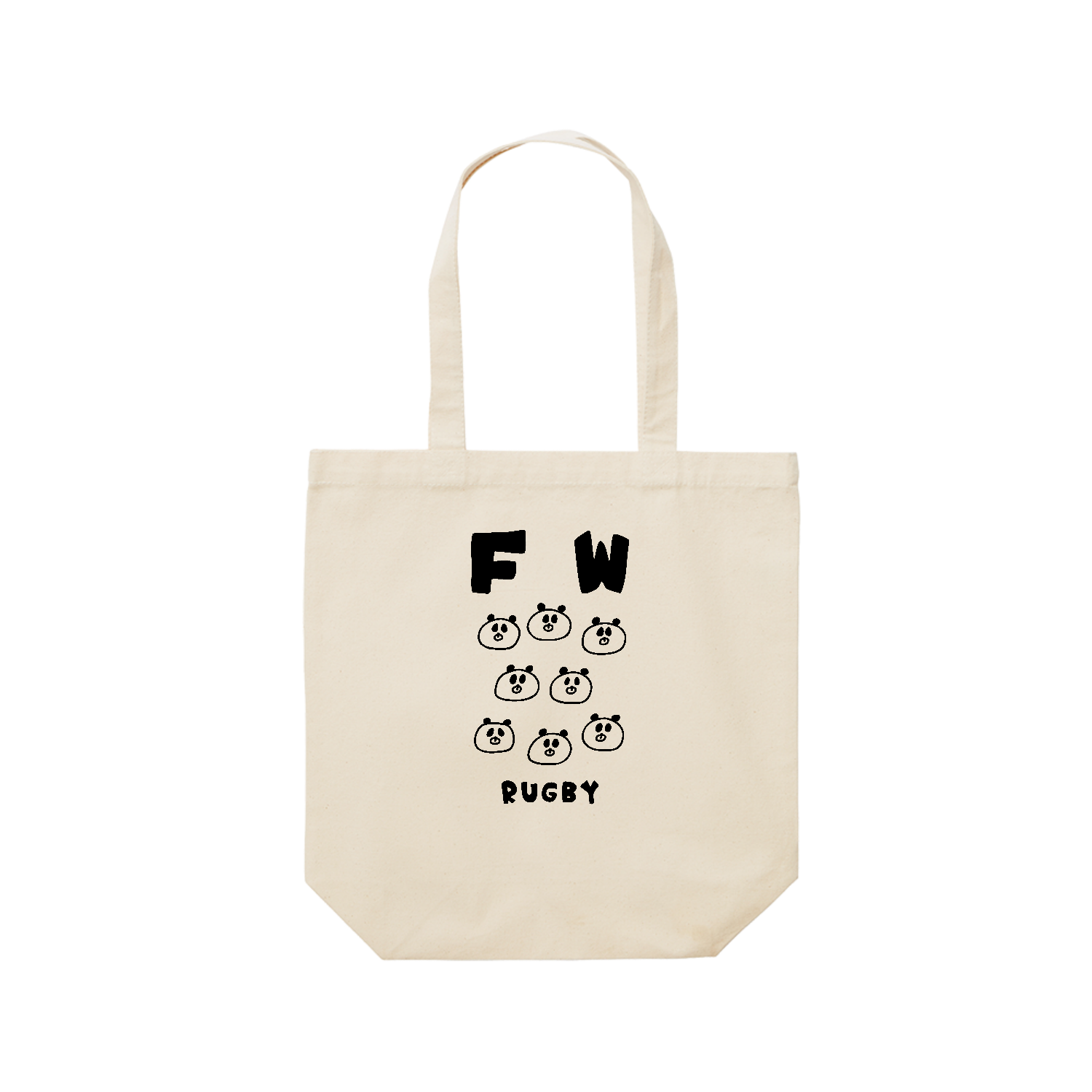 ラグビー　フォワードパンダ レギュラーキャンバストートバッグ(M) (フルカラー転写プリント)