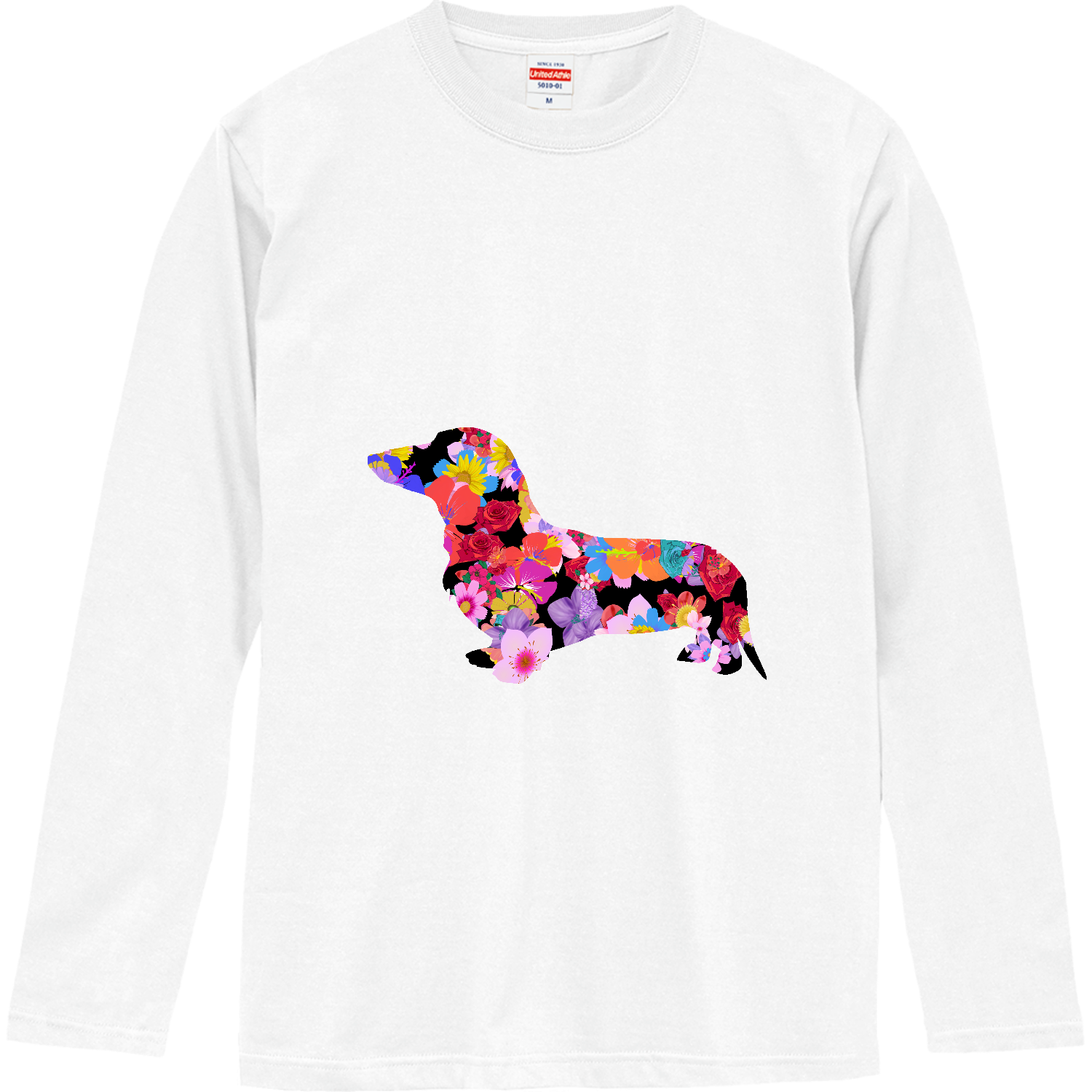 花柄ダックスロングスリーブTシャツの商品購入ページ｜クリエイターの 