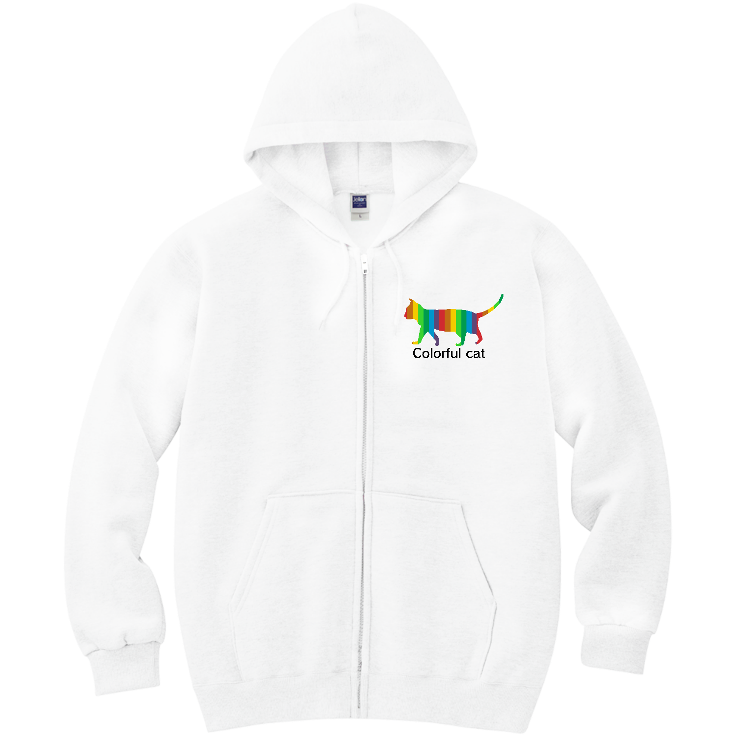 カラフルキャット 軽量ジップアップパーカー