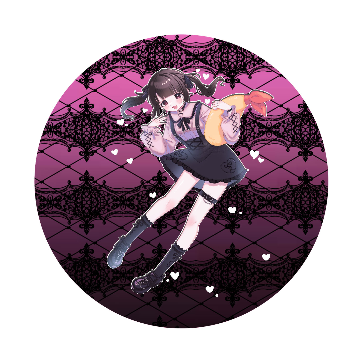 地雷系おいとまちゃんキラキラバッジ ホログラムオリジナル缶バッジ（56mm）