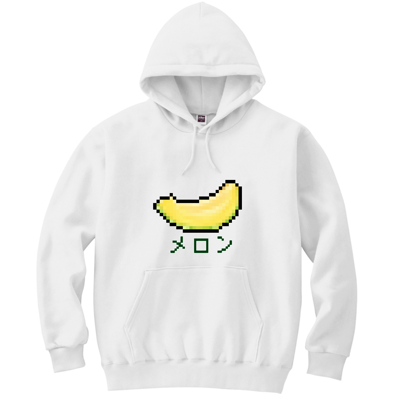 メロンのドット絵 軽量プルパーカー (長袖プリント)