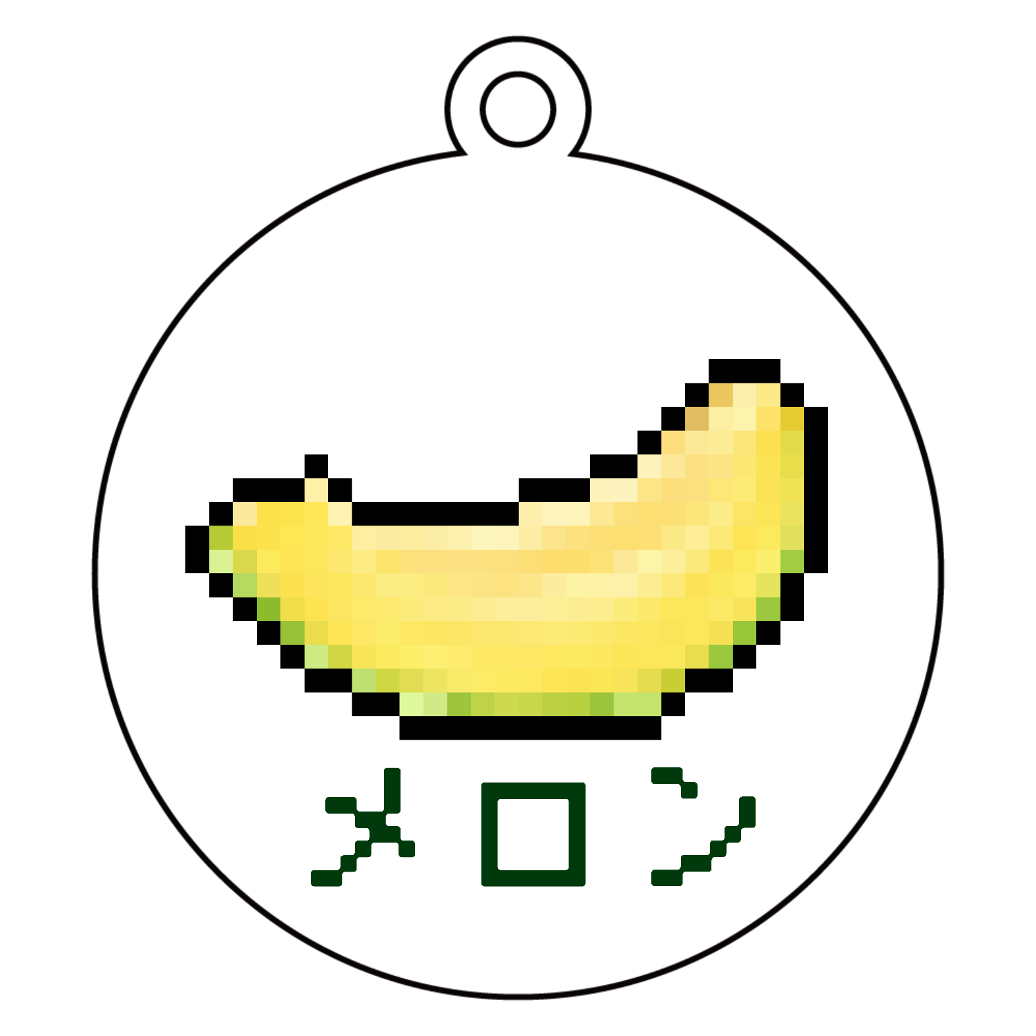 メロンのドット絵 アクリルキーホルダー　丸型 (6cm)