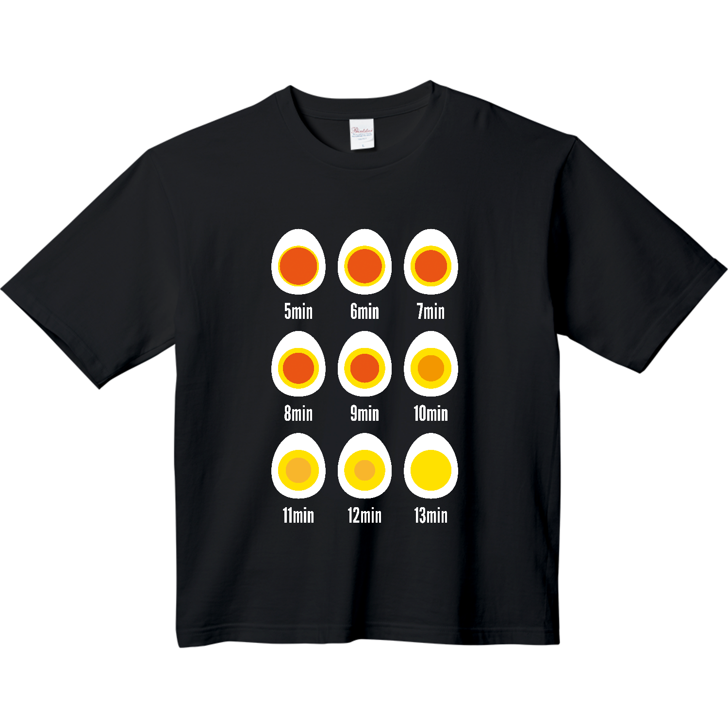 ゆで卵早見表 ヘビーウェイト ビッグシルエットTシャツ